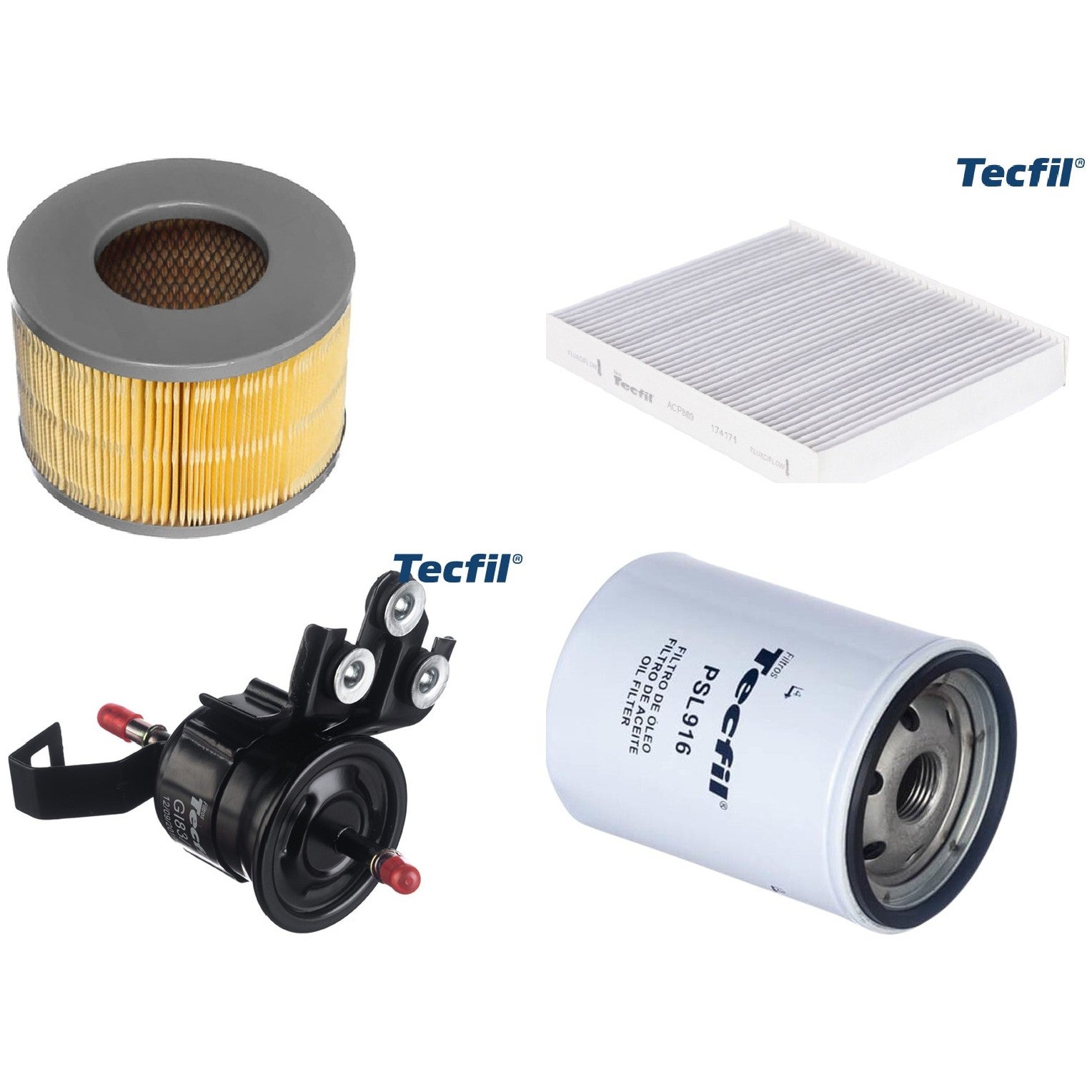 Kit Filtros de Ar do Motor, Óleo, Cabine e Combustível - Tecfil - ACP889 / AP7060 / GI83/1 / PSL916 - (1)
