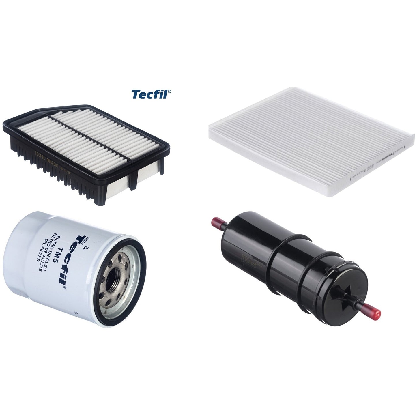 Kit Filtros de Ar do Motor, Óleo, Cabine e Combustível - Tecfil - ACP982 / ARL2341 / GI63 / PSL55M-(TM5) - (1)