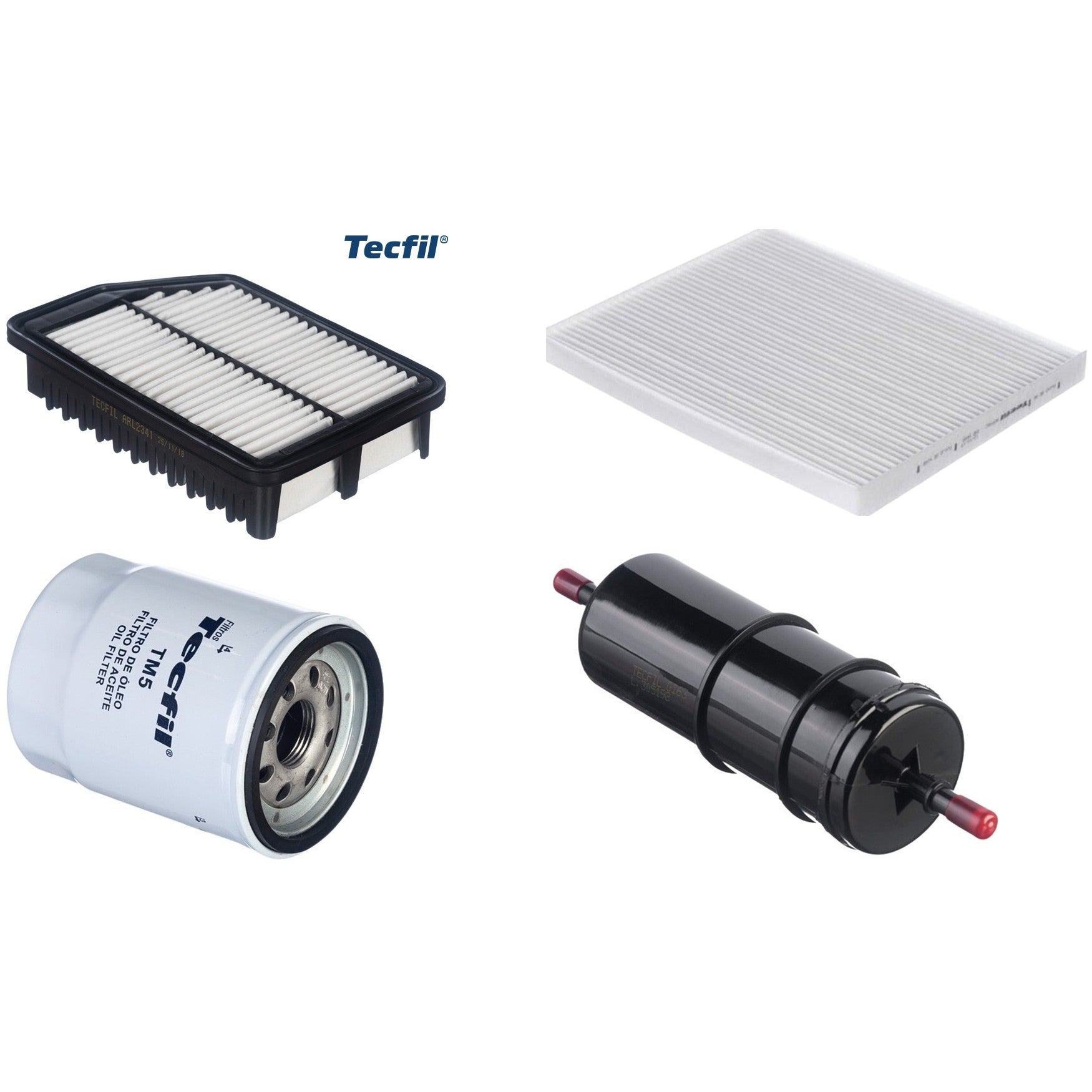 Kit Filtros de Ar do Motor, Óleo, Cabine e Combustível - Tecfil - ACP982 / ARL2341 / GI63 / PSL55M-(TM5) - (1)