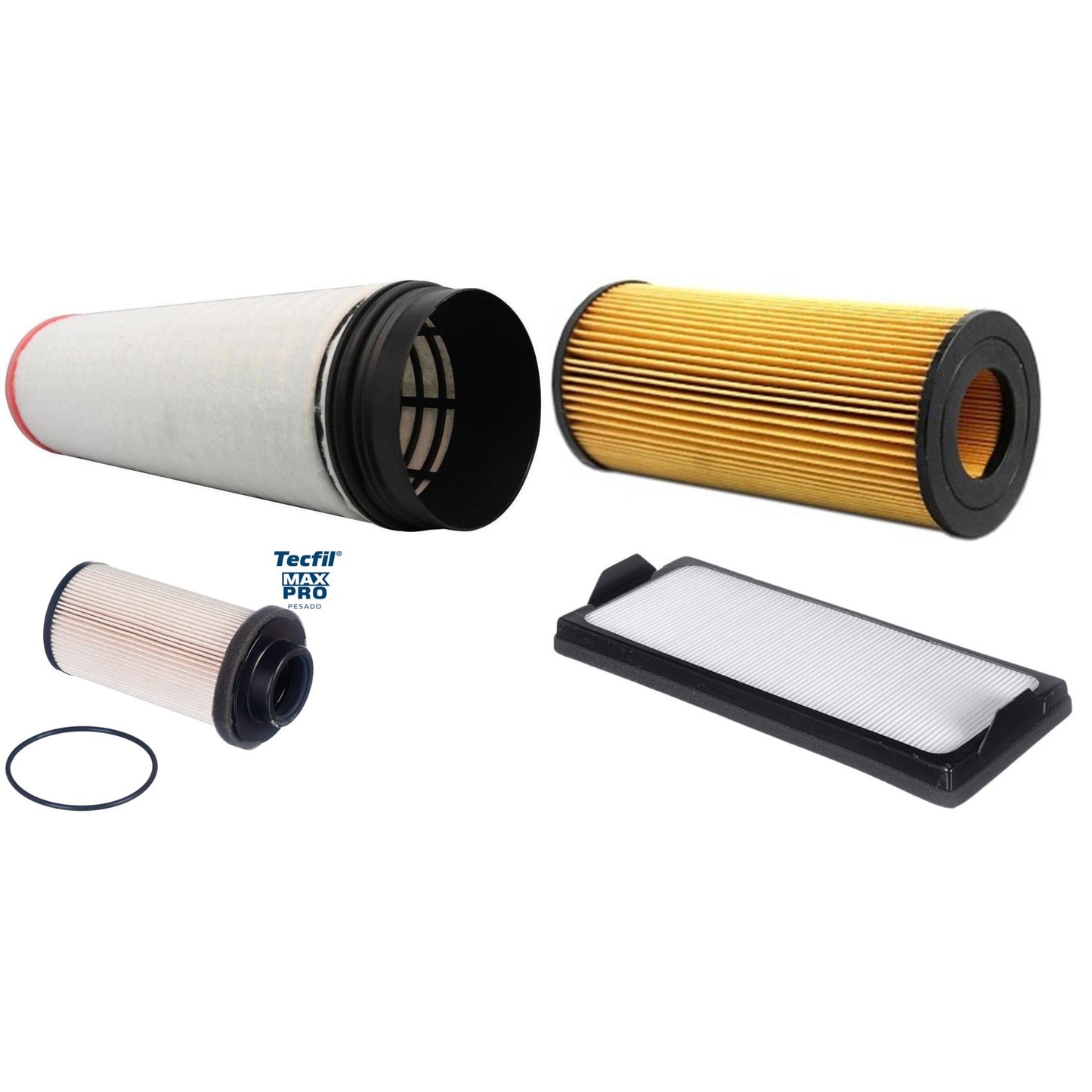 Kit Filtros de Ar do Motor, Óleo, Cabine e Combustível - Tecfil - ACP969/1 / ASR941 / PEC3021 / PEL2004 - (1)