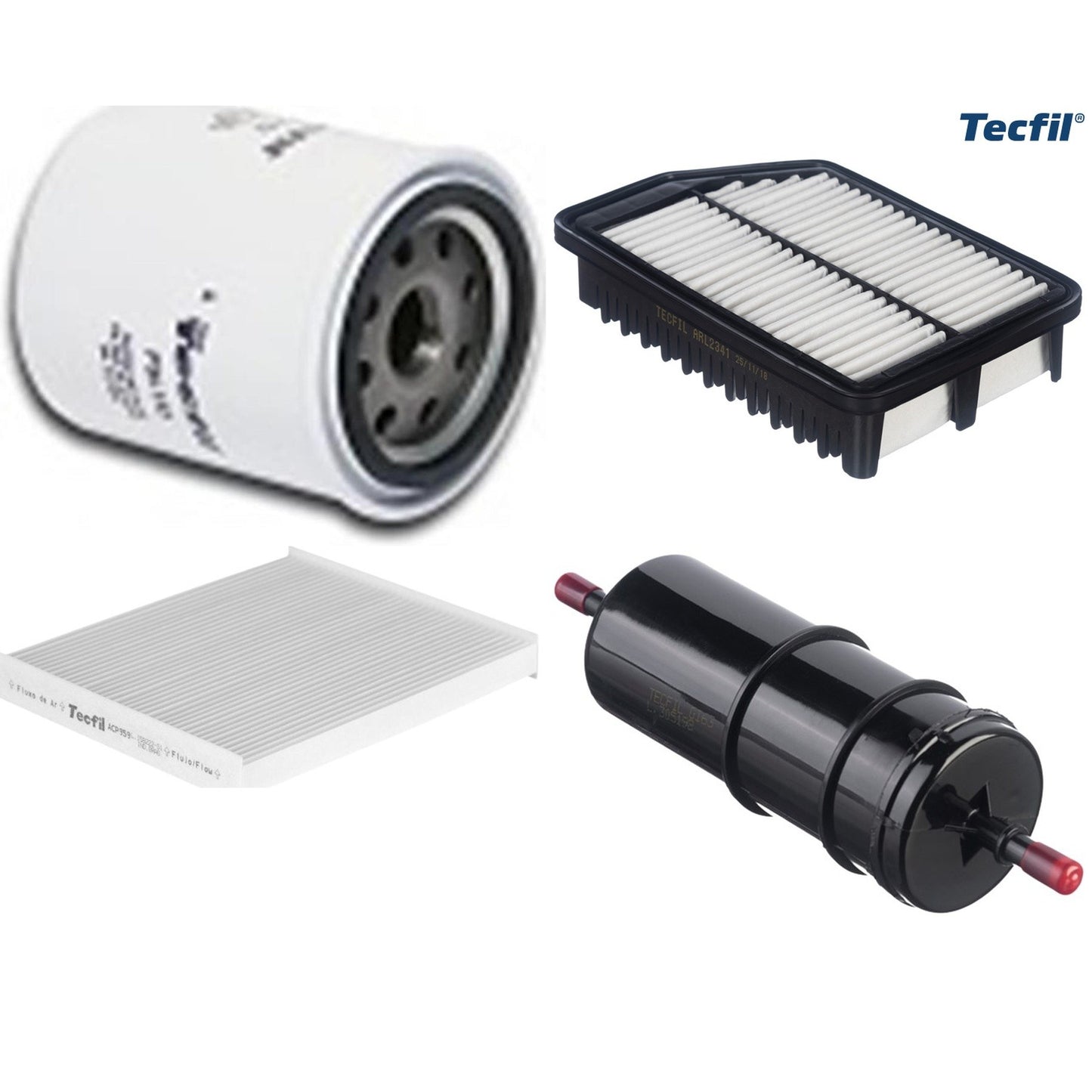 Kit Filtros de Ar do Motor, Óleo, Cabine e Combustível - Tecfil - ACP959 / ARL2341 / GI63 / PSL152 - (1)