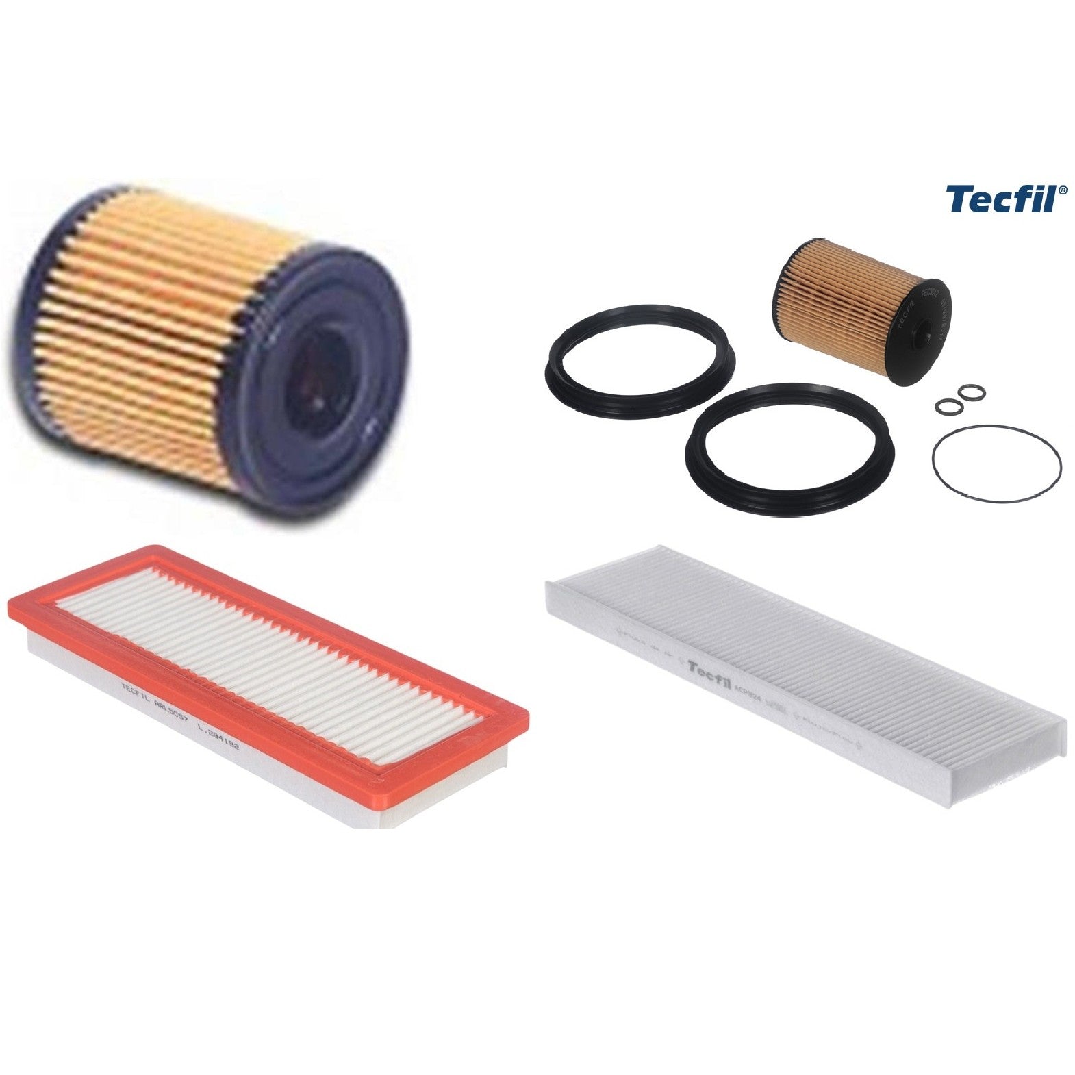 Kit Filtros de Ar do Motor, Óleo, Cabine e Combustível - Tecfil - ACP824 / ARL5057 / PEC3042 / PEL108 - (1)