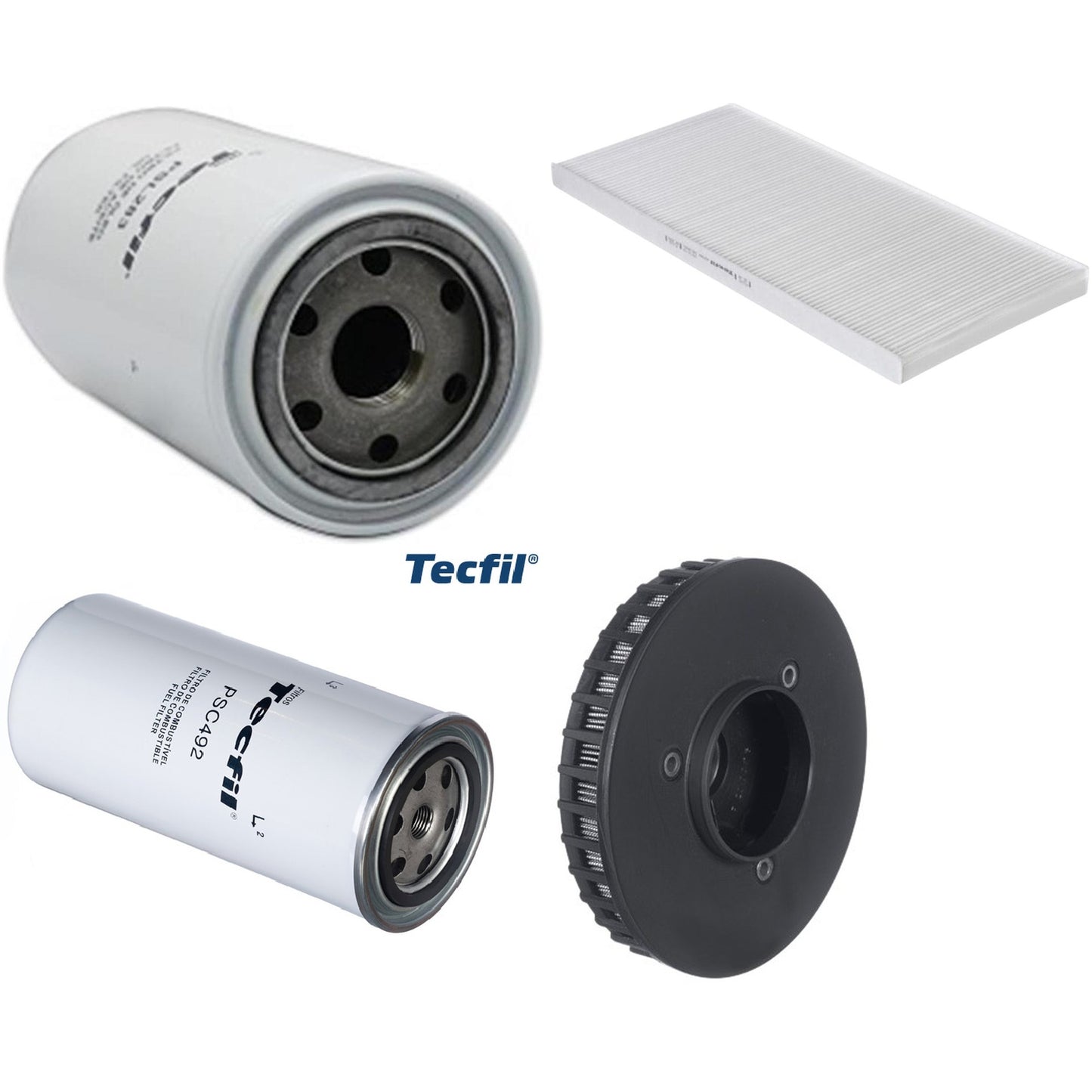 Kit Filtros de Ar do Motor, Óleo, Cabine e Combustível - Tecfil - ACP966 / AR6862 / PSC492 / PSL283 - (1)