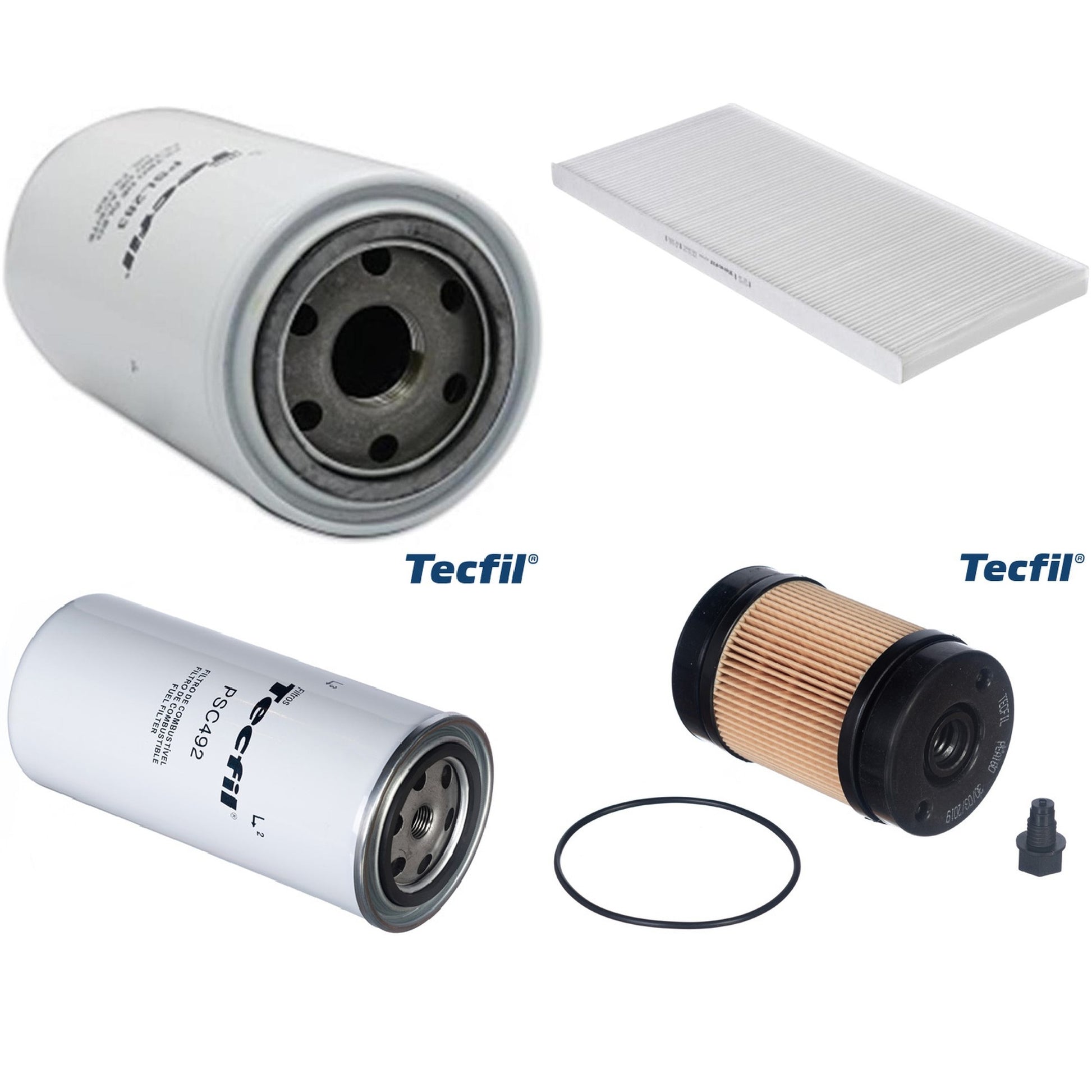 Kit Filtros de Ar do Motor, Óleo, Cabine e Combustível - Tecfil - ACP966 / PEA160 / PSC492 / PSL283 - (1)