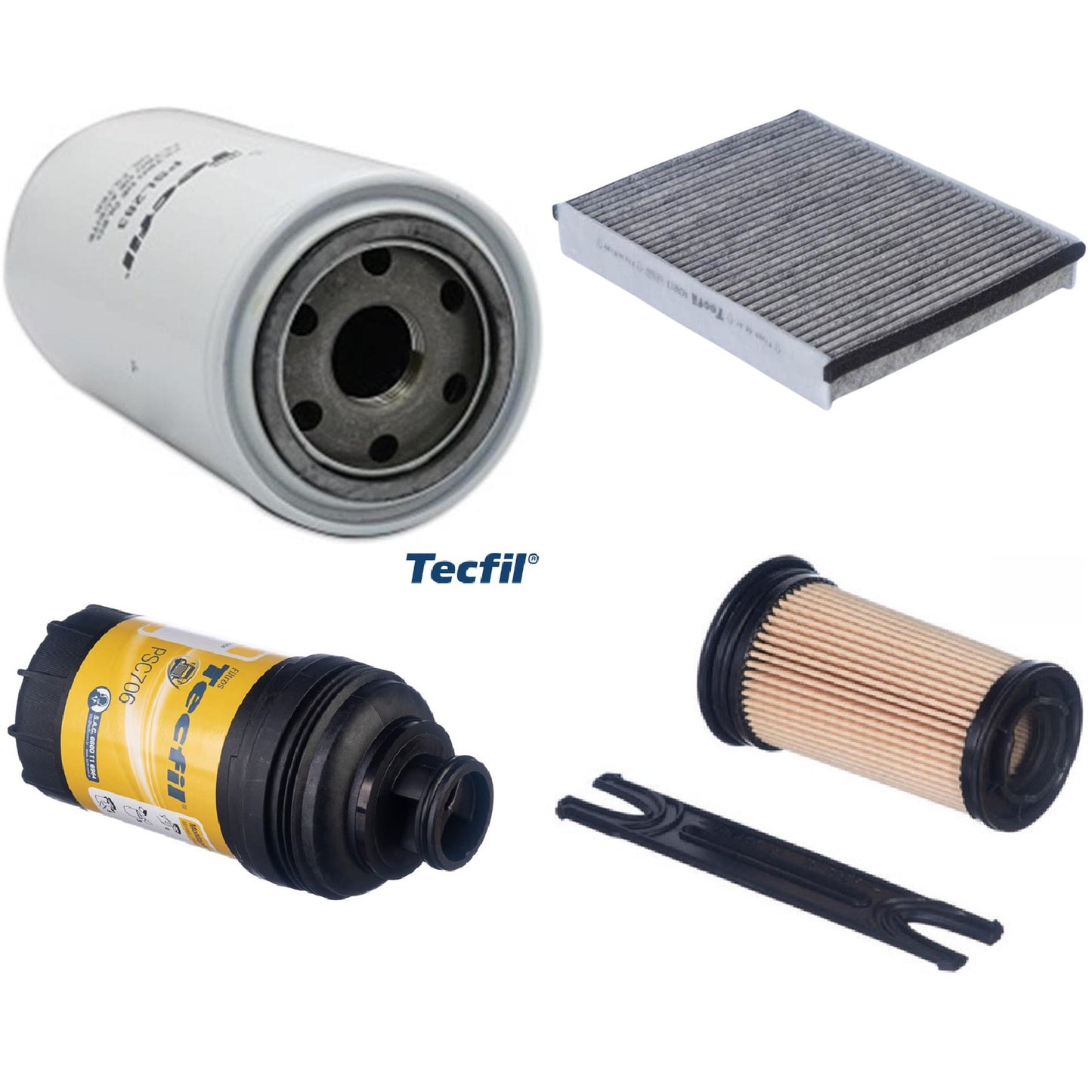 Kit Filtros de Ar do Motor, Óleo, Cabine e Combustível - Tecfil - ACA213 / PEA161 / PSC706 / PSL283 - (1)