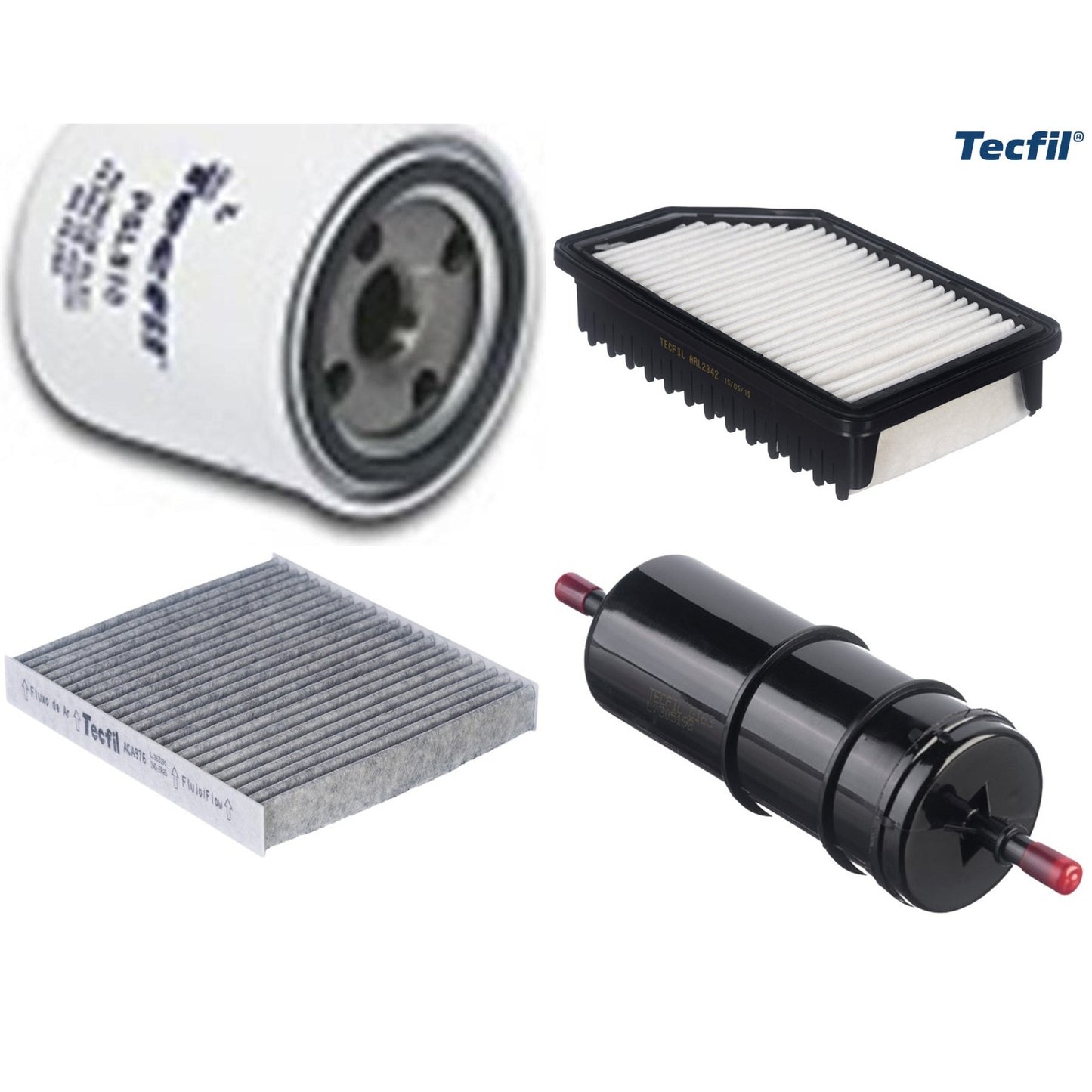 Kit Filtros de Ar do Motor, Óleo, Cabine e Combustível - Tecfil - ACA976 / ARL2342 / GI63 / PSL818 - (1)