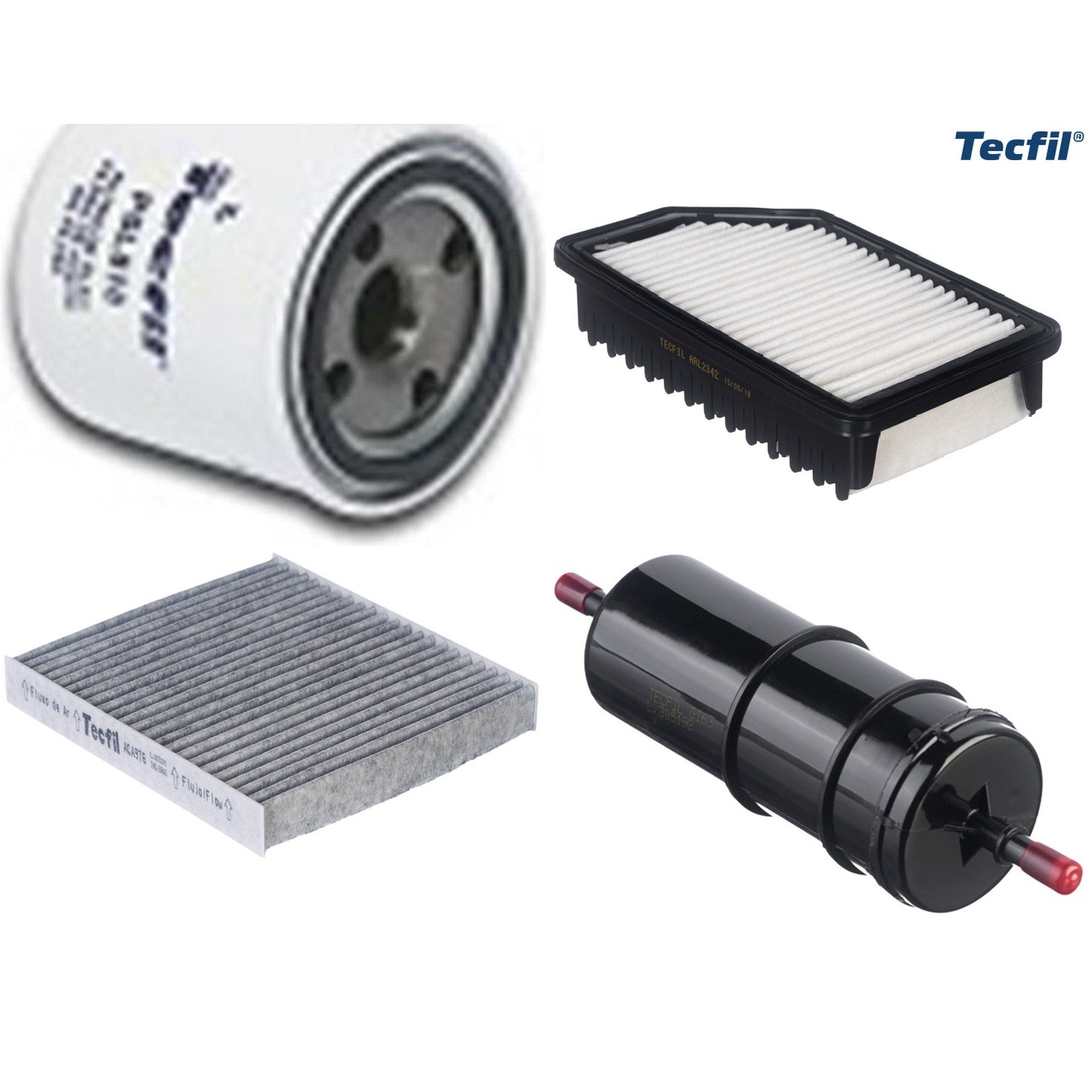 Kit Filtros de Ar do Motor, Óleo, Cabine e Combustível - Tecfil - ACA976 / ARL2342 / GI63 / PSL818 - (1)