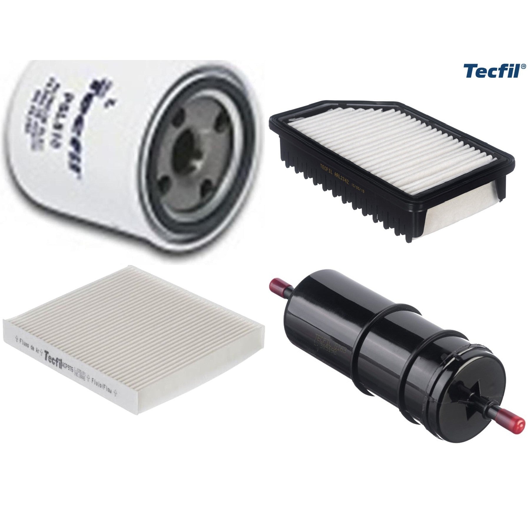 Kit Filtros de Ar do Motor, Óleo, Cabine e Combustível - Tecfil - ACP976 / ARL2342 / GI63 / PSL818 - (1)