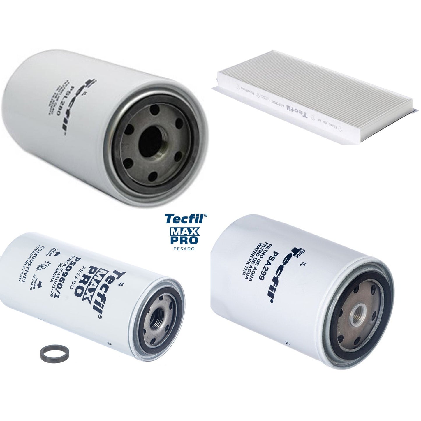 Kit Filtros de Ar do Motor, Óleo, Cabine e Combustível - Tecfil - ACP200 / PSA299 / PSD960/1 / PSL280 - (1)