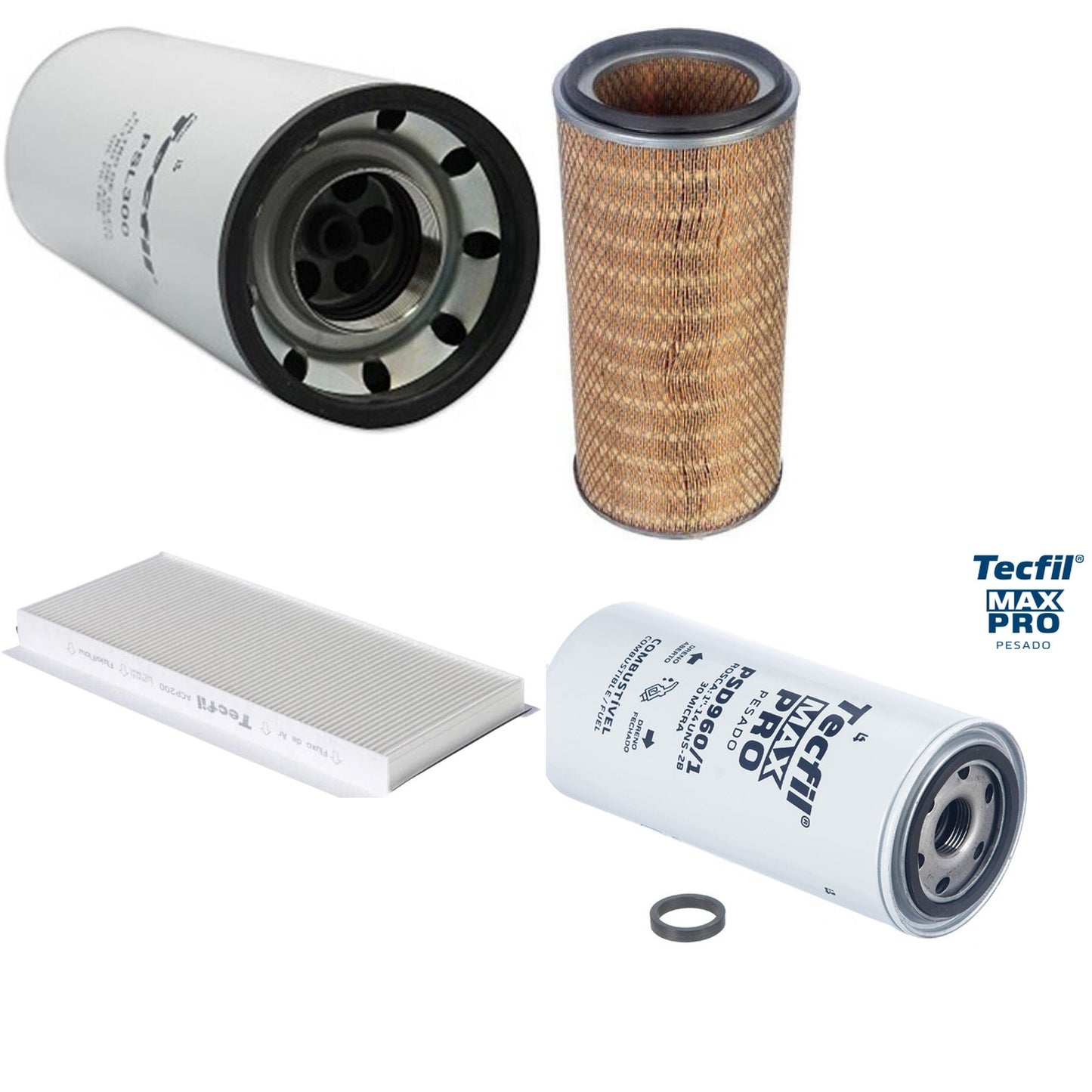 Kit Filtros de Ar do Motor, Óleo, Cabine e Combustível - Tecfil - ACP200 / AP5460 / PSD960/1 / PSL300 - (1)