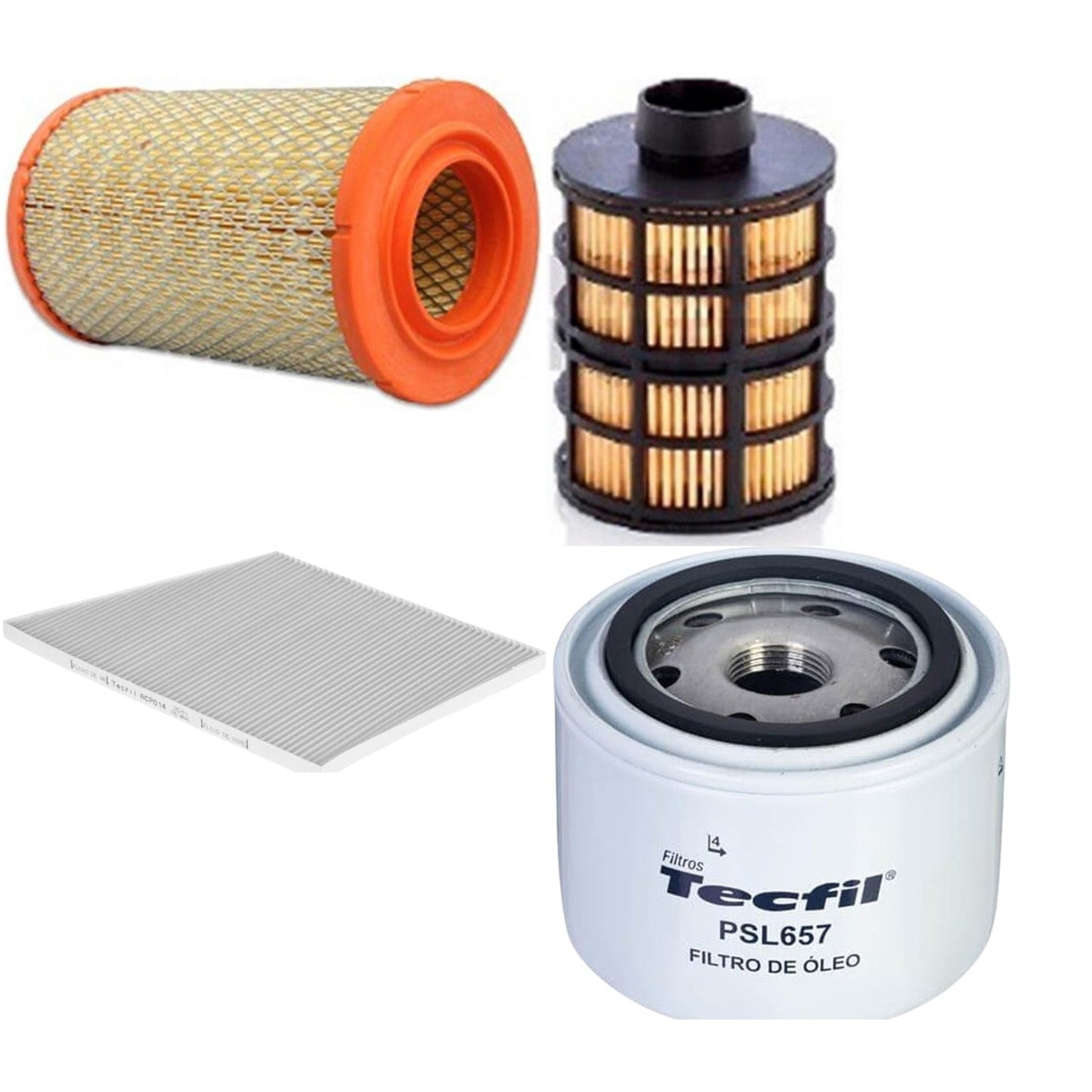 Kit Filtros de Ar do Motor, Óleo, Cabine e Combustível - Tecfil - ACP014 / ARS1013 / PEC3023 / PSL657 - (1)