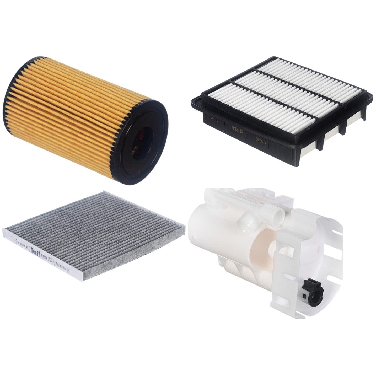 Kit Filtro de Ar, Combustível, Óleo e Ar Condicionado - Tecfil - ACA814 / ARL2333 / FBT2363 / PEL115 - (1)