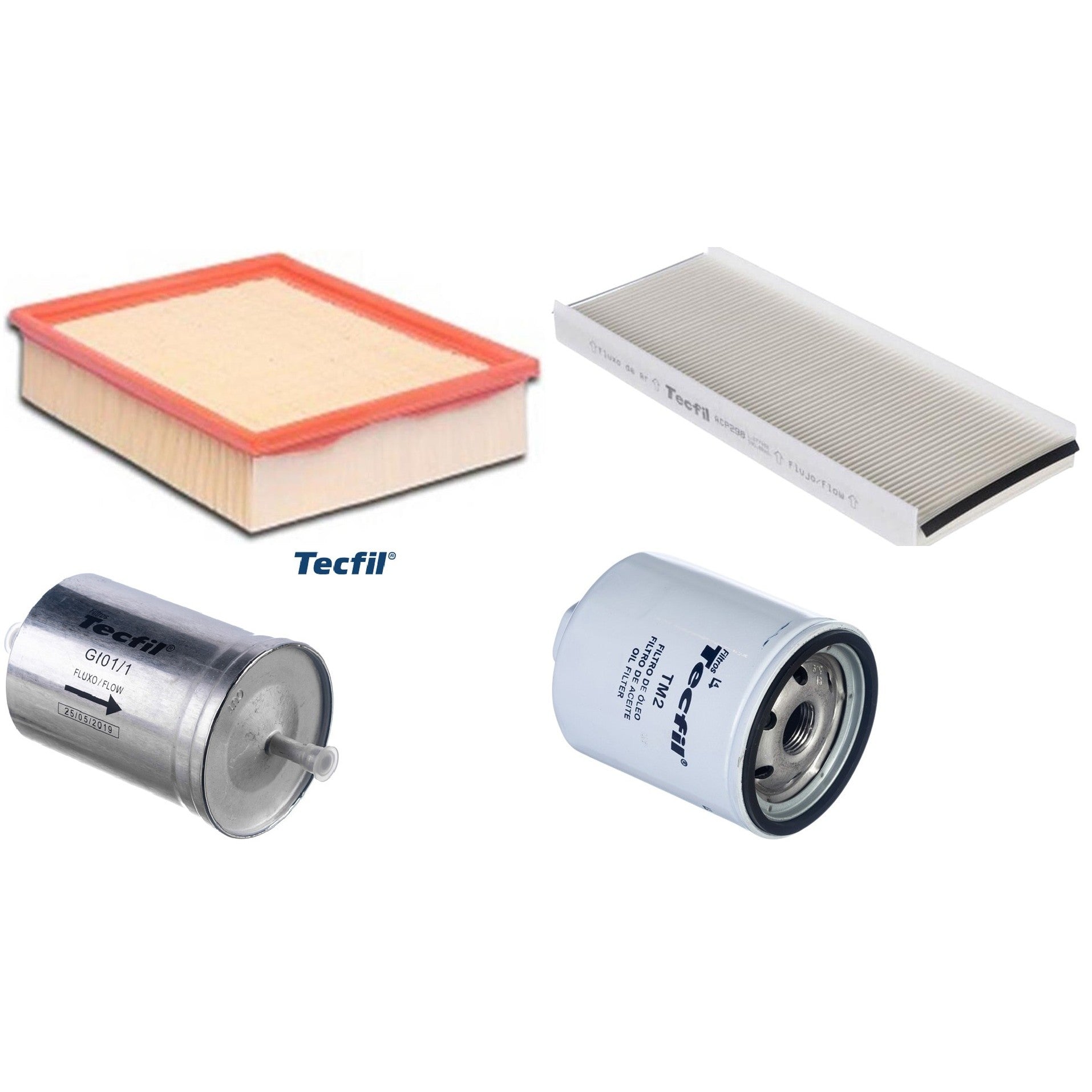 Kit Filtros de Ar do Motor, Óleo, Cabine e Combustível - Tecfil - ACP298 / ARL8837 / GI01/1 / PSL34MP-(TM2) - (1)