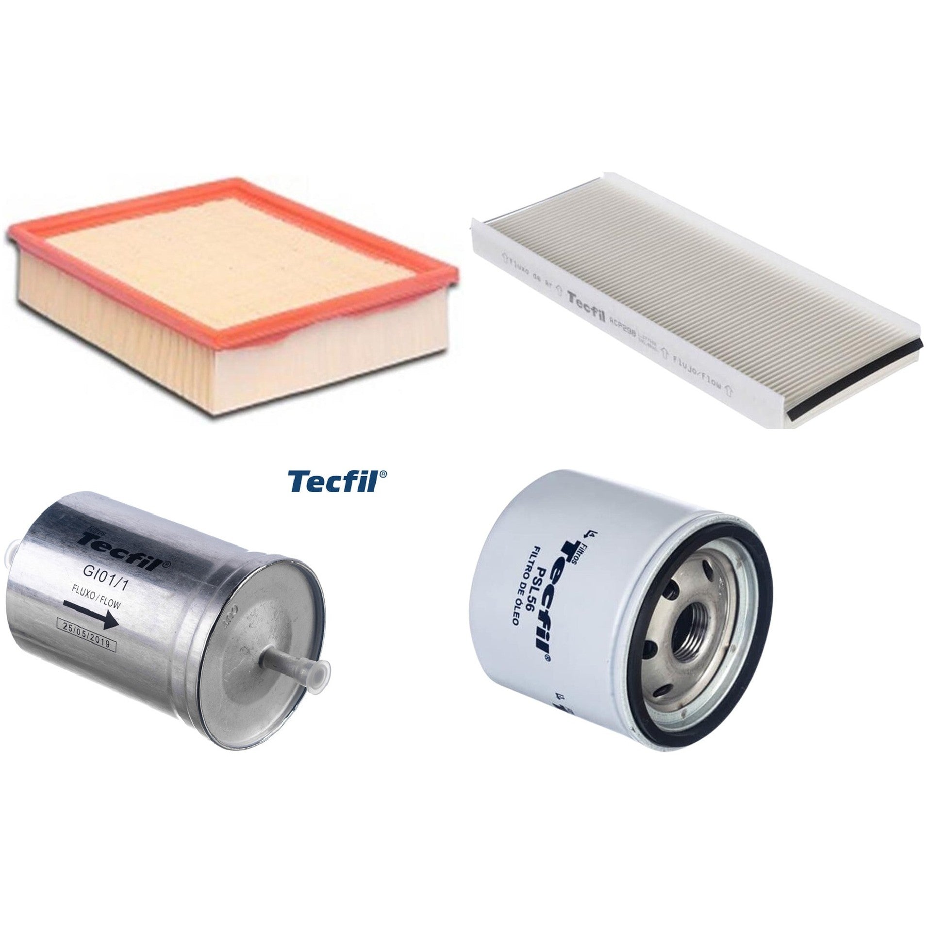 Kit Filtros de Ar do Motor, Óleo, Cabine e Combustível - Tecfil - ACP298 / ARL8837 / GI01/1 / PSL56 - (1)
