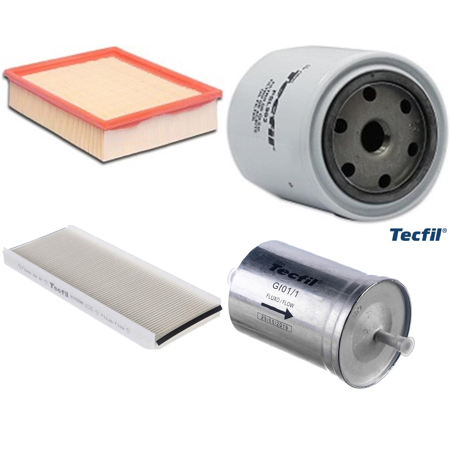 Kit Filtros de Ar do Motor, Óleo, Cabine e Combustível - Tecfil - ACP298 / ARL8837 / GI01/1 / PSL902 - (1)