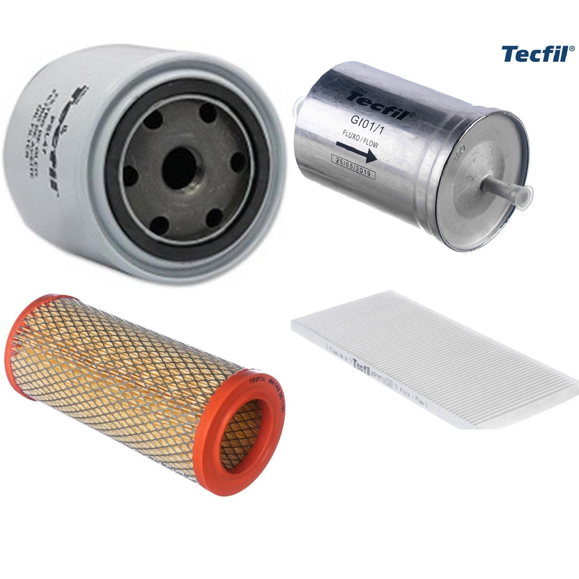 Kit Filtros de Ar do Motor, Óleo, Cabine e Combustível - Tecfil - ACP197 / AR4148 / GI01/1 / PSL47 - (1)
