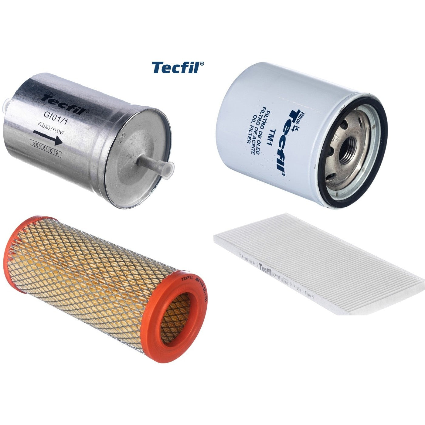 Kit Filtros de Ar do Motor, Óleo, Cabine e Combustível - Tecfil - ACP197 / AR4148 / GI01/1 / PSL34M-(TM1) - (1)