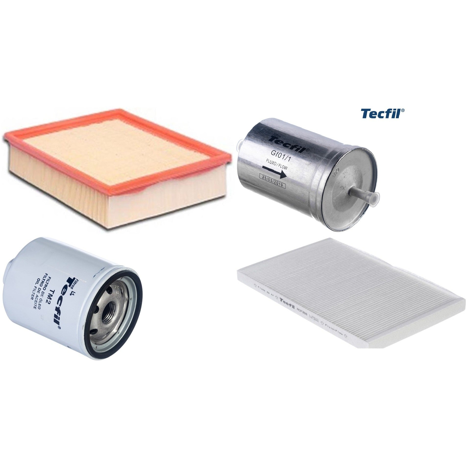 Kit Filtros de Ar do Motor, Óleo, Cabine e Combustível - Tecfil - ACP368 / ARL8837 / GI01/1 / PSL34MP-(TM2) - (1)
