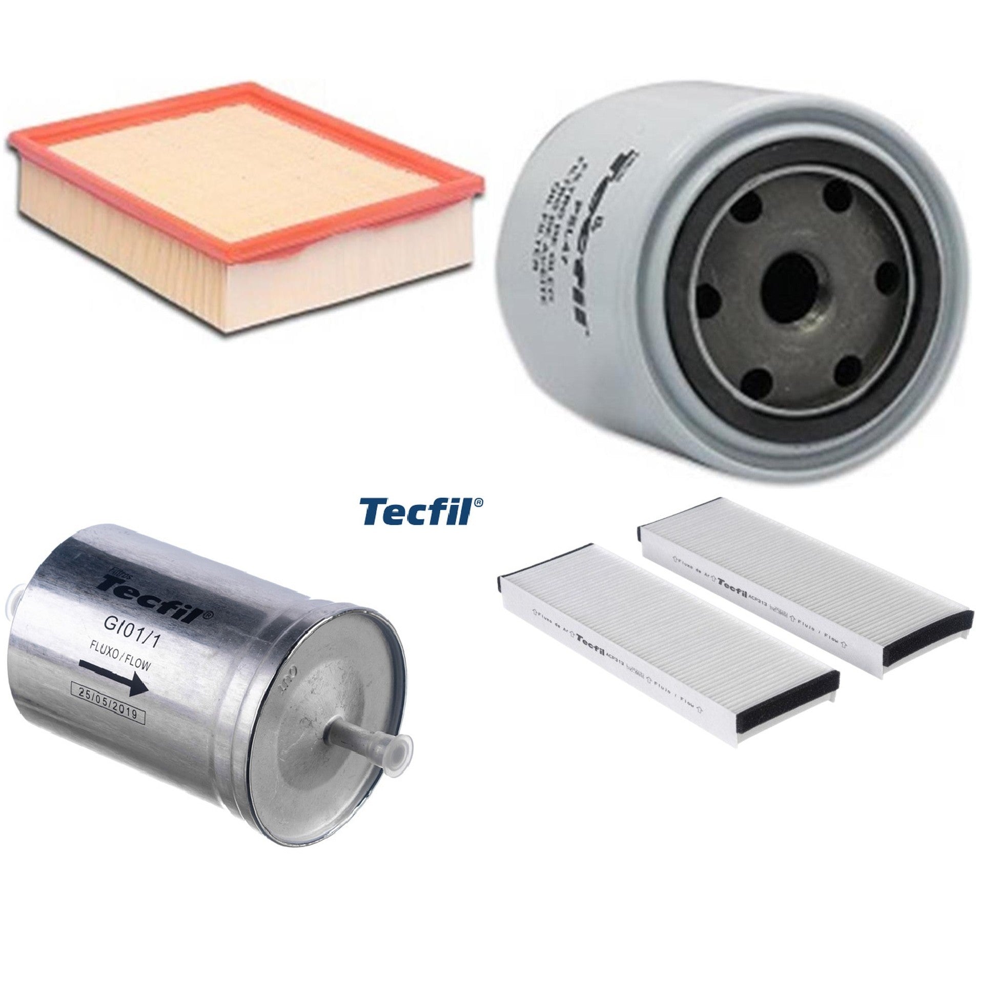 Kit Filtros de Ar do Motor, Óleo, Cabine e Combustível - Tecfil - ACP313 / ARL8837 / GI01/1 / PSL47 - (1)
