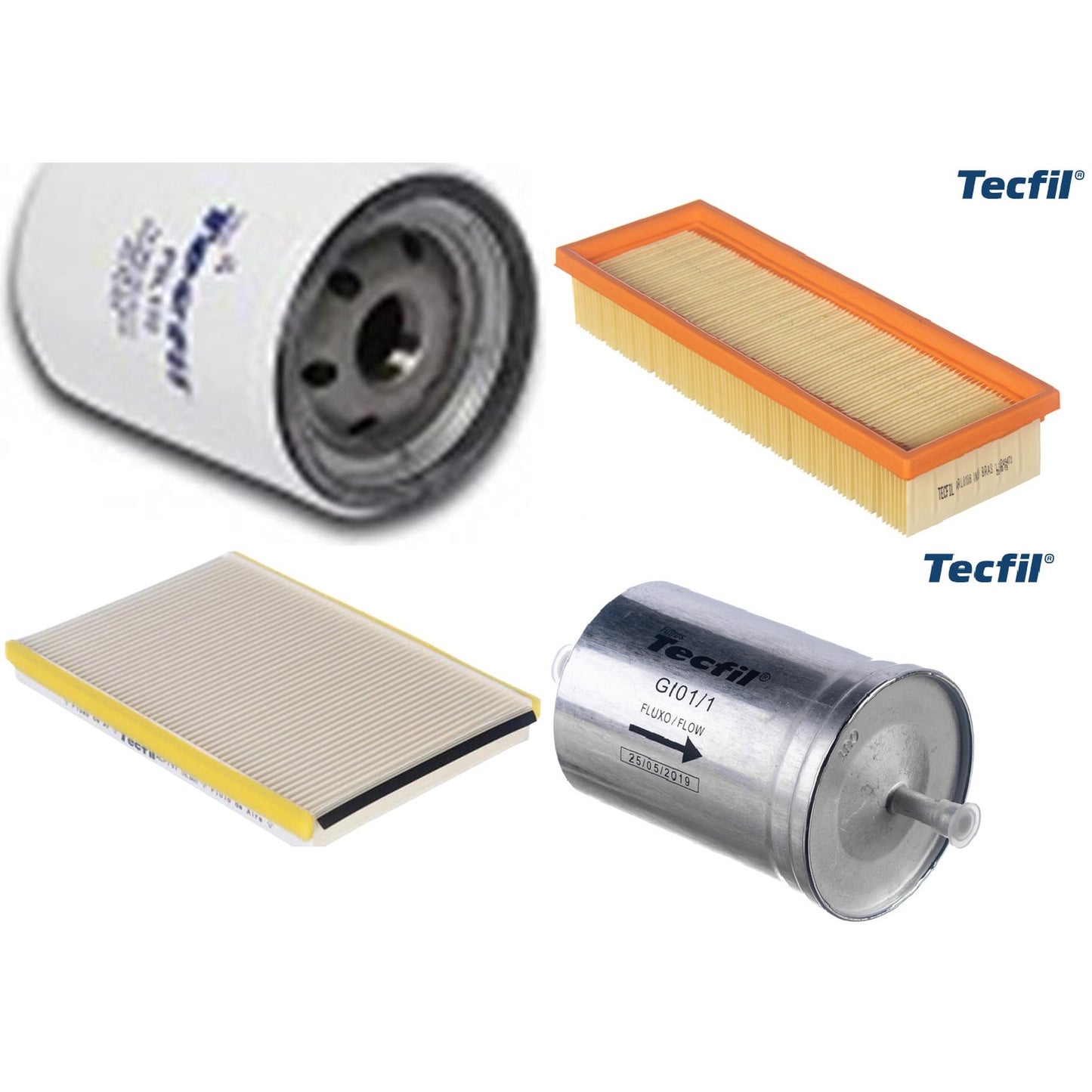 Kit Filtros de Ar do Motor, Óleo, Cabine e Combustível - Tecfil - ACP797 / ARL8106 / GI01/1 / PSL135 - (1)