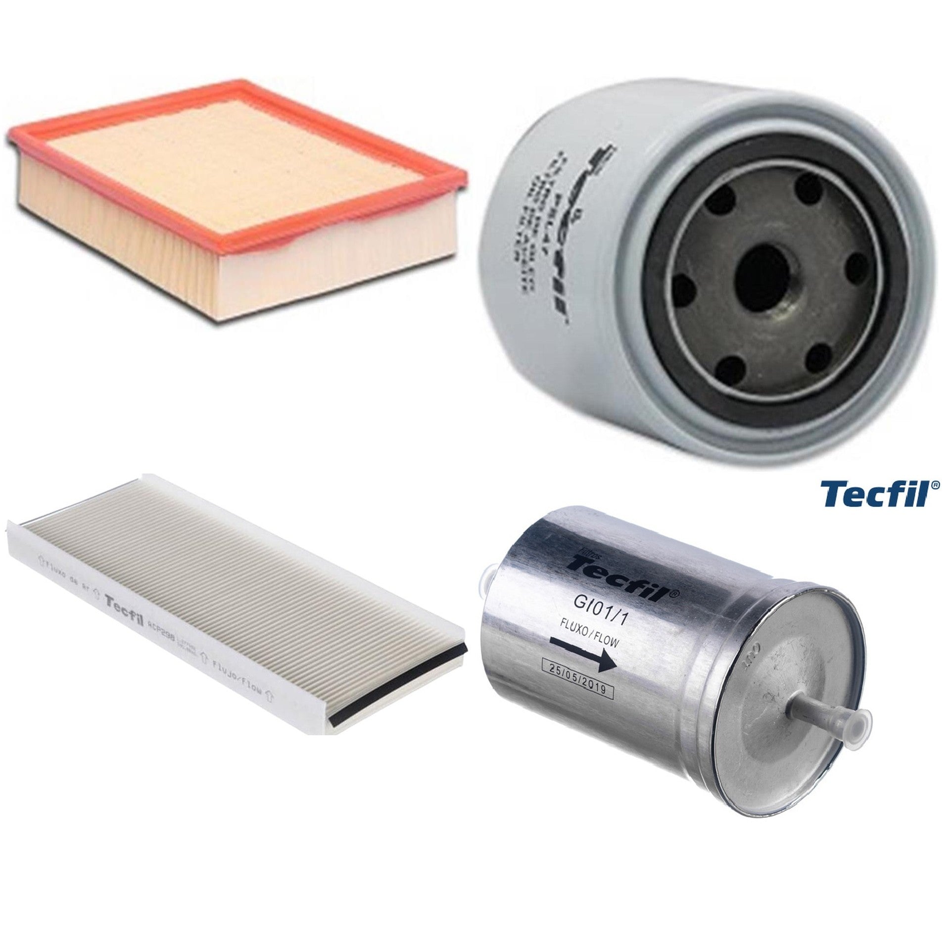 Kit Filtros de Ar do Motor, Óleo, Cabine e Combustível - Tecfil - ACP298 / ARL8837 / GI01/1 / PSL47 - (1)