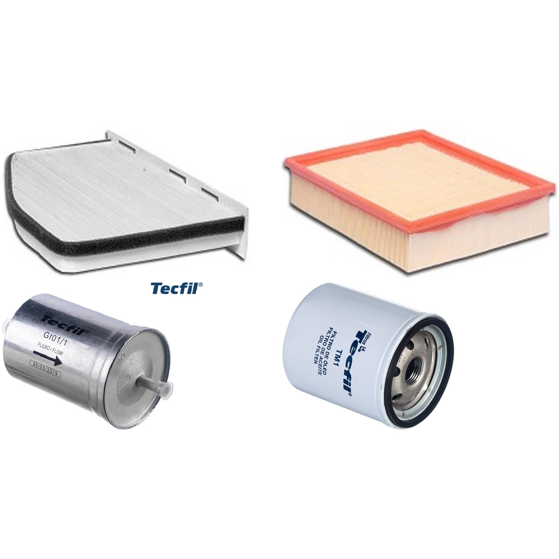 Kit Filtros de Ar do Motor, Óleo, Cabine e Combustível - Tecfil - ACP309 / ARL8837 / GI01/1 / PSL34M-(TM1) - (1)