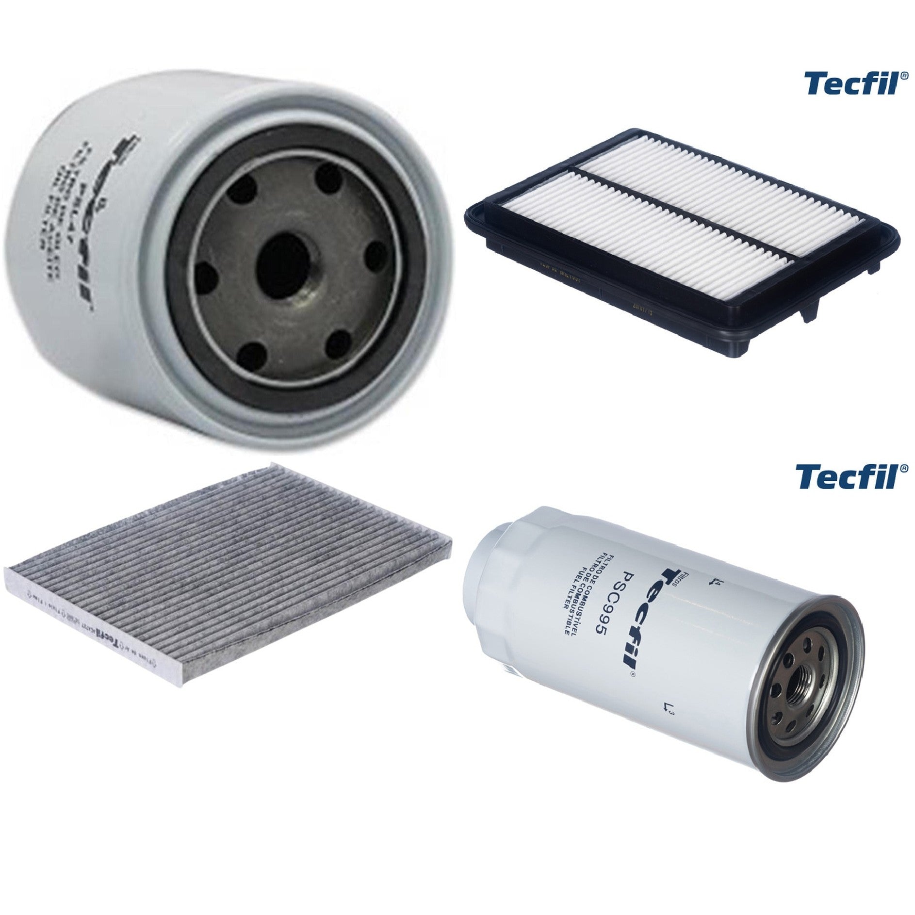 Kit Filtros de Ar do Motor, Óleo, Cabine e Combustível - Tecfil - ACA727 / ARL1657 / PSC995 / PSL47 - (1)