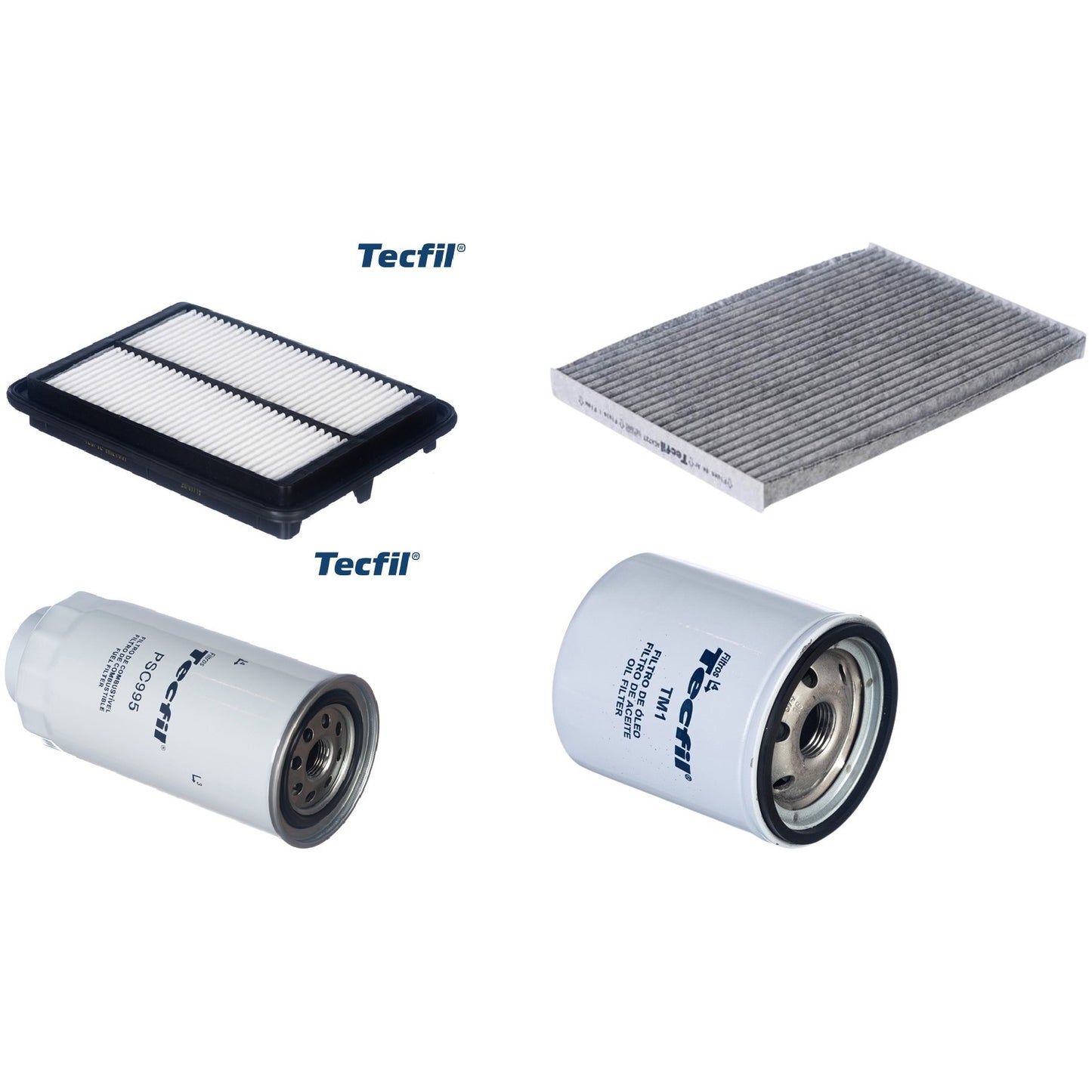 Kit Filtros de Ar do Motor, Óleo, Cabine e Combustível - Tecfil - ACA727 / ARL1657 / PSC995 / PSL34M-(TM1) - (1)