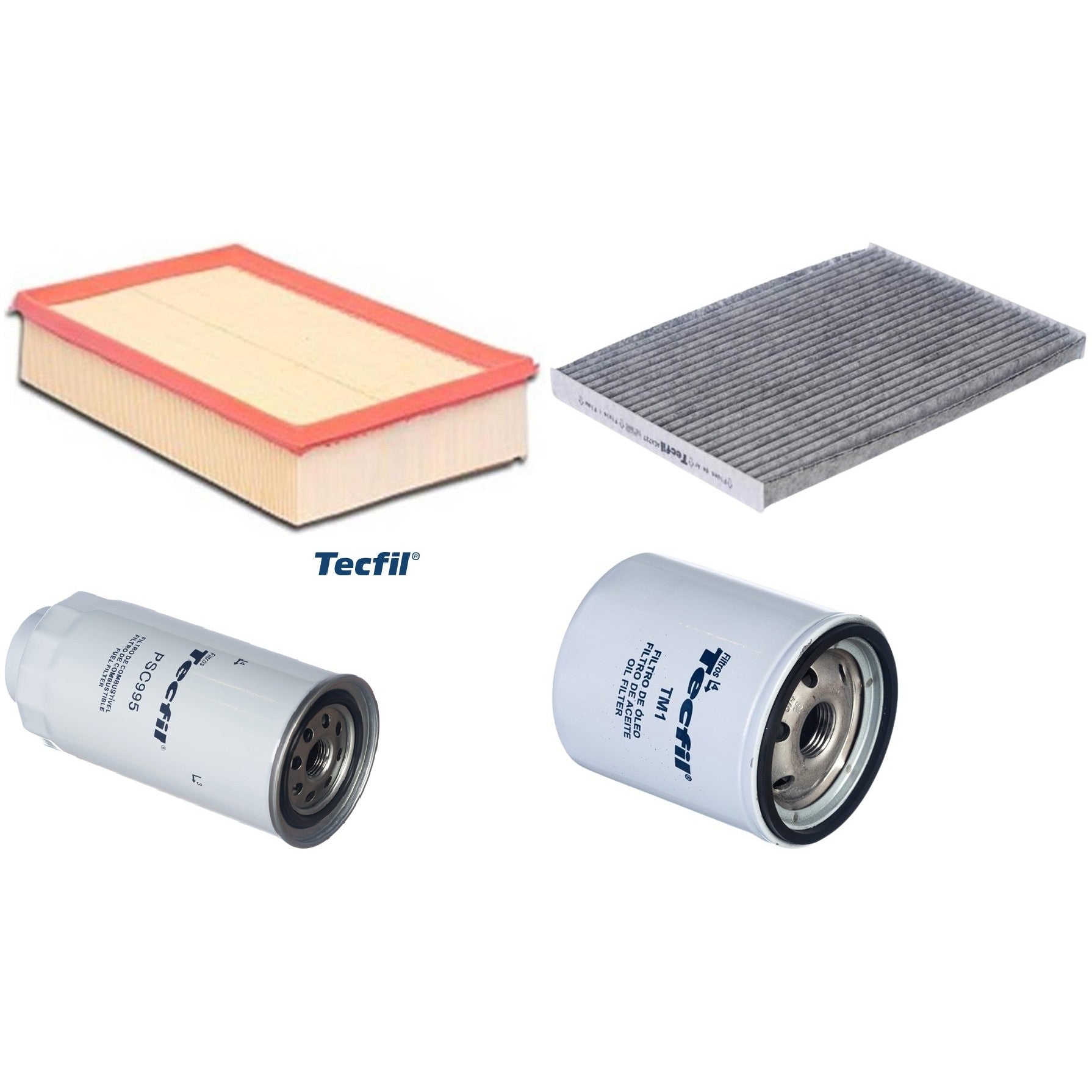 Kit Filtros de Ar do Motor, Óleo, Cabine e Combustível - Tecfil - ACA727 / ARL9600 / PSC995 / PSL34M-(TM1) - (1)