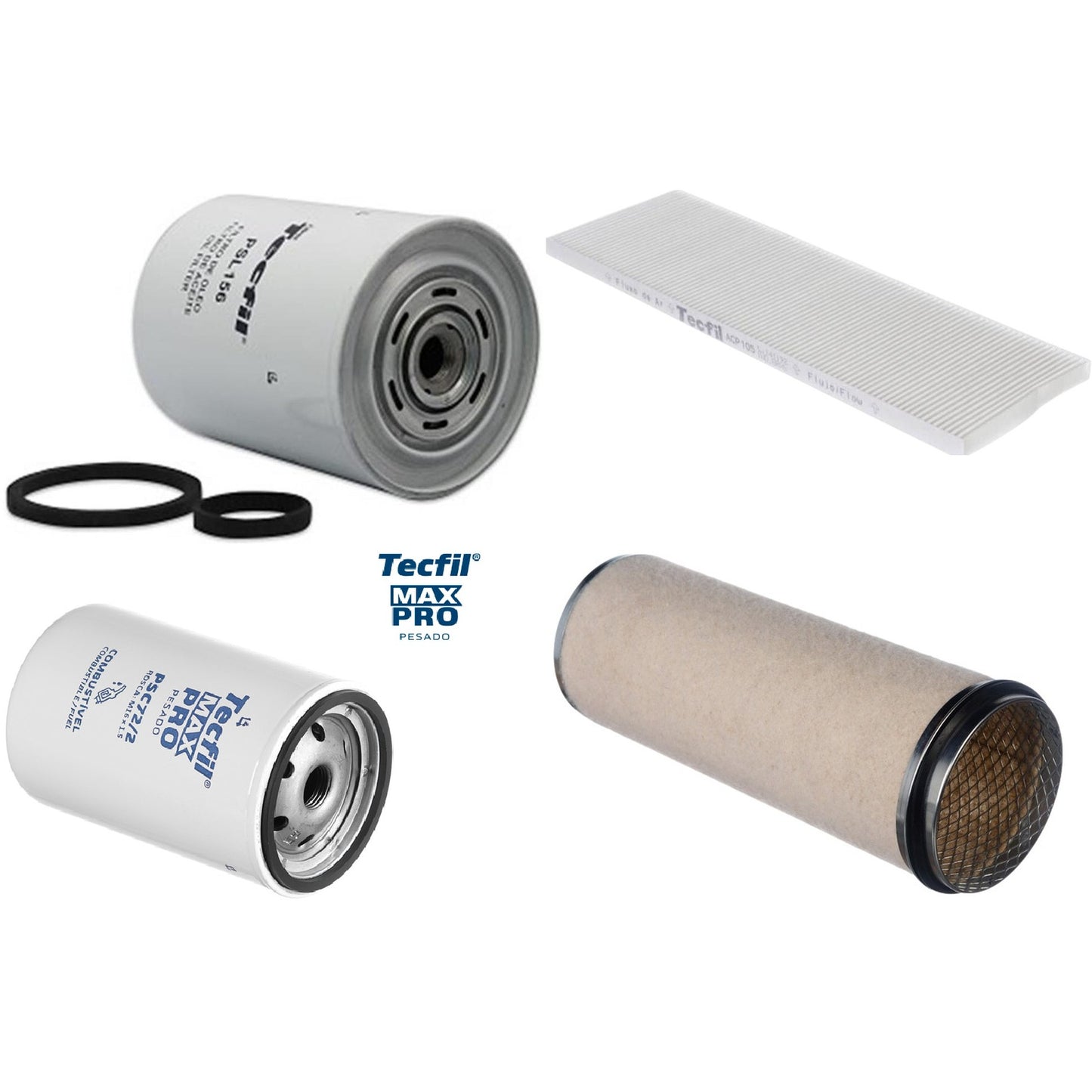 Kit Filtros de Ar do Motor, Óleo, Cabine e Combustível - Tecfil - ACP105 / AS835 / PSC72/2 / PSL156 - (1)