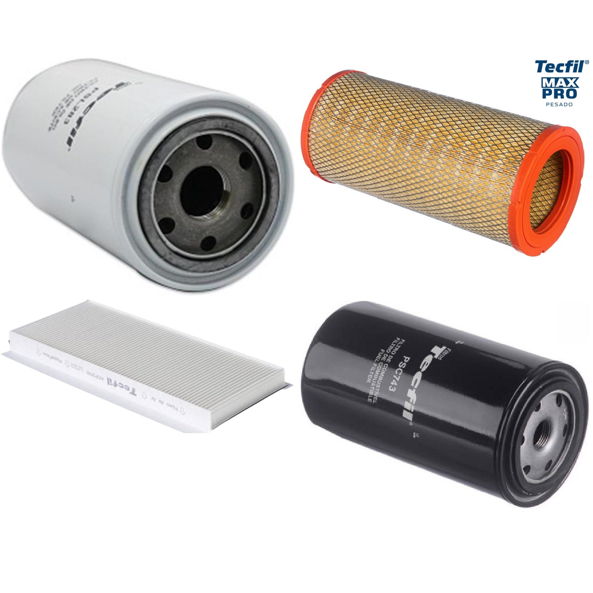 Kit Filtros de Ar do Motor, Óleo, Cabine e Combustível - Tecfil - ACP200 / ARS5673 / PSC743 / PSL283 - (1)