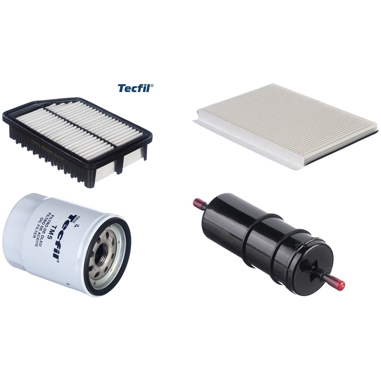 Kit Filtros de Ar do Motor, Óleo, Cabine e Combustível - Tecfil - ACP979 / ARL2341 / GI63 / PSL55M-(TM5) - (1)