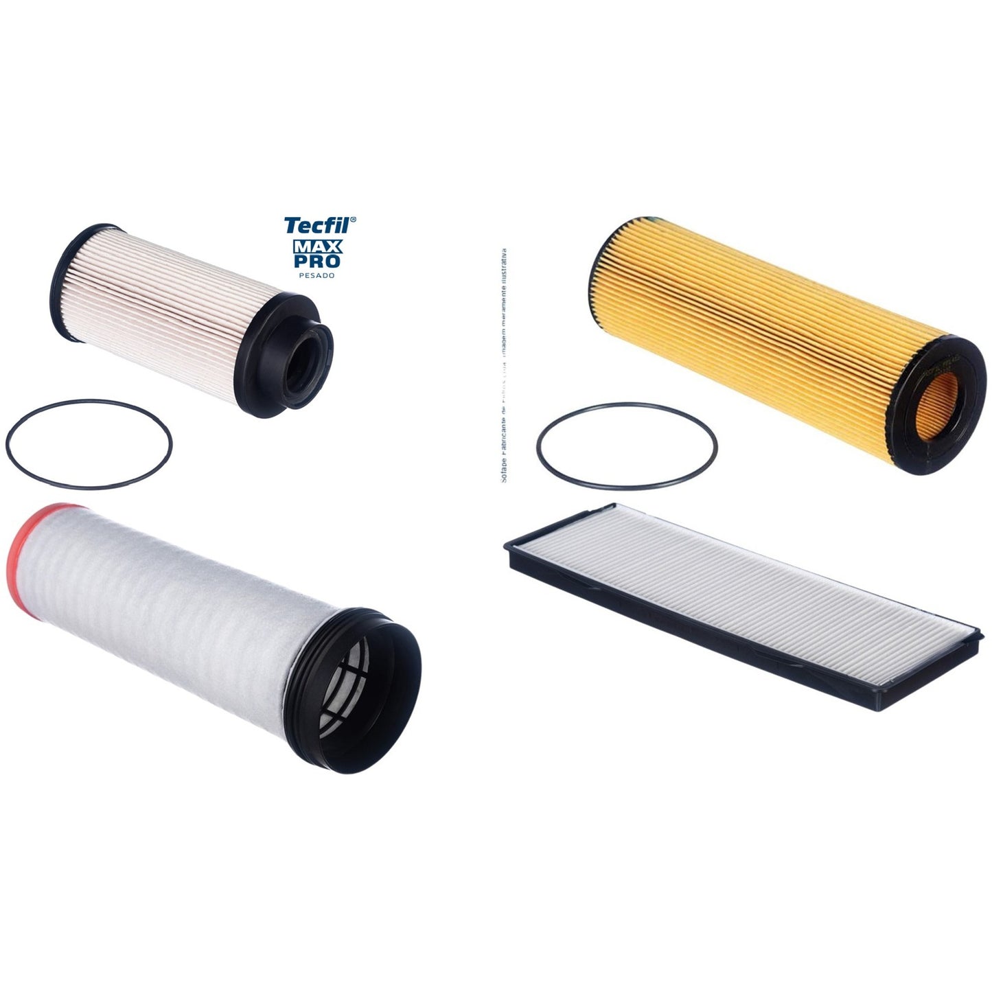 Kit Filtros de Ar do Motor, Óleo, Cabine e Combustível - Tecfil - ACP177 / ASR943 / PEC3024 / PEL415 - (1)