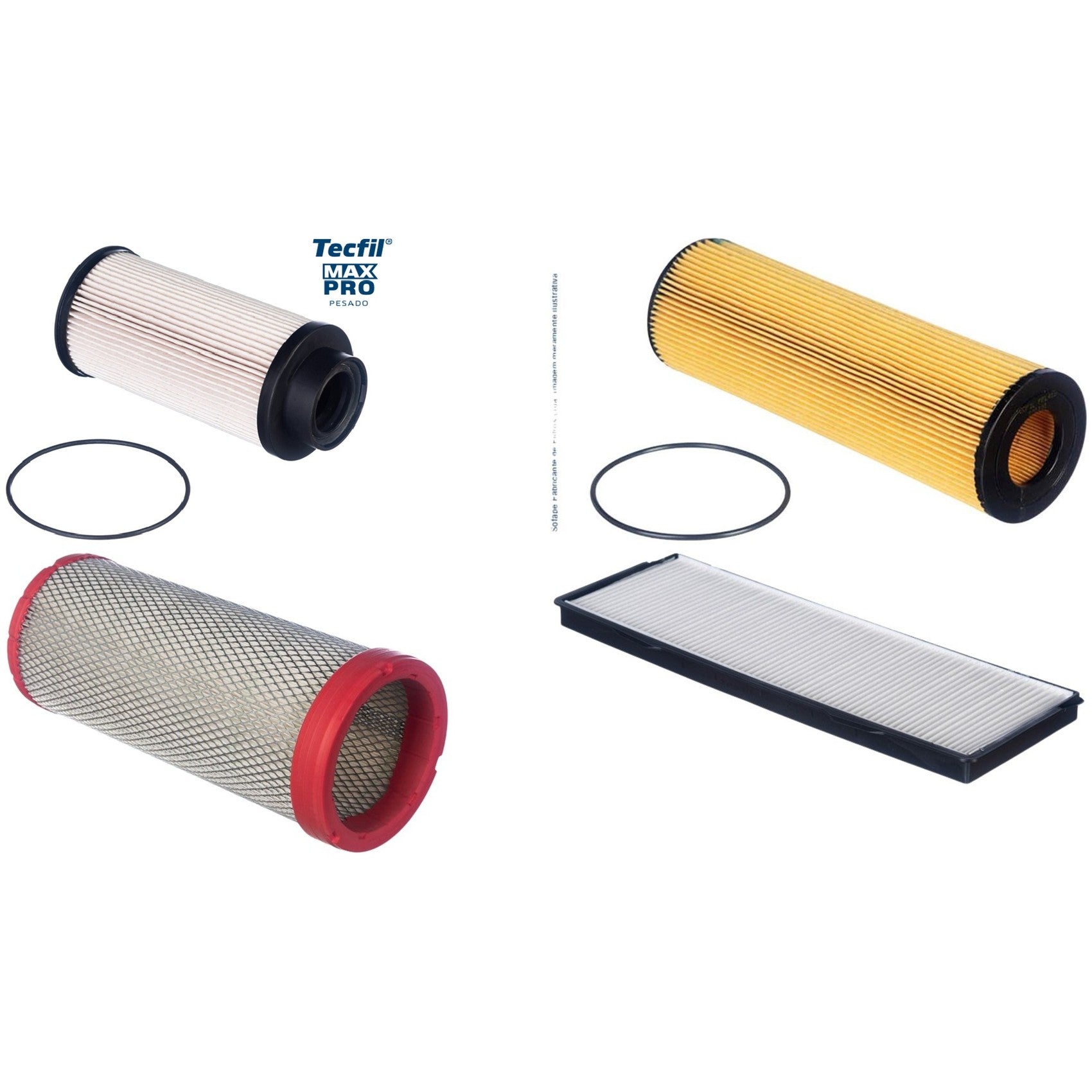 Kit Filtros de Ar do Motor, Óleo, Cabine e Combustível - Tecfil - ACP177 / ASR181 / PEC3024 / PEL415 - (1)