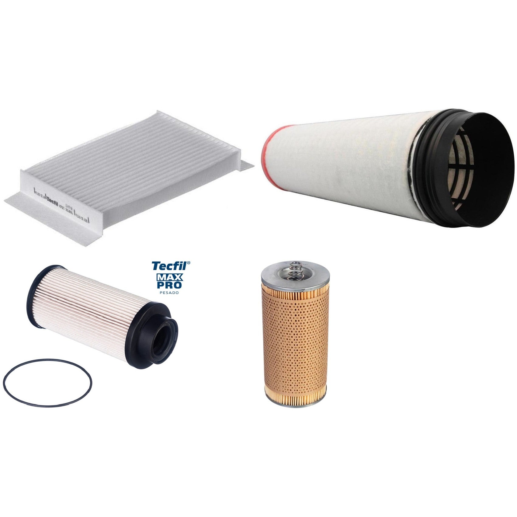 Kit Filtros de Ar do Motor, Óleo, Cabine e Combustível - Tecfil - ACP603 / ASR941 / PEC3024 / PL447 - (1)