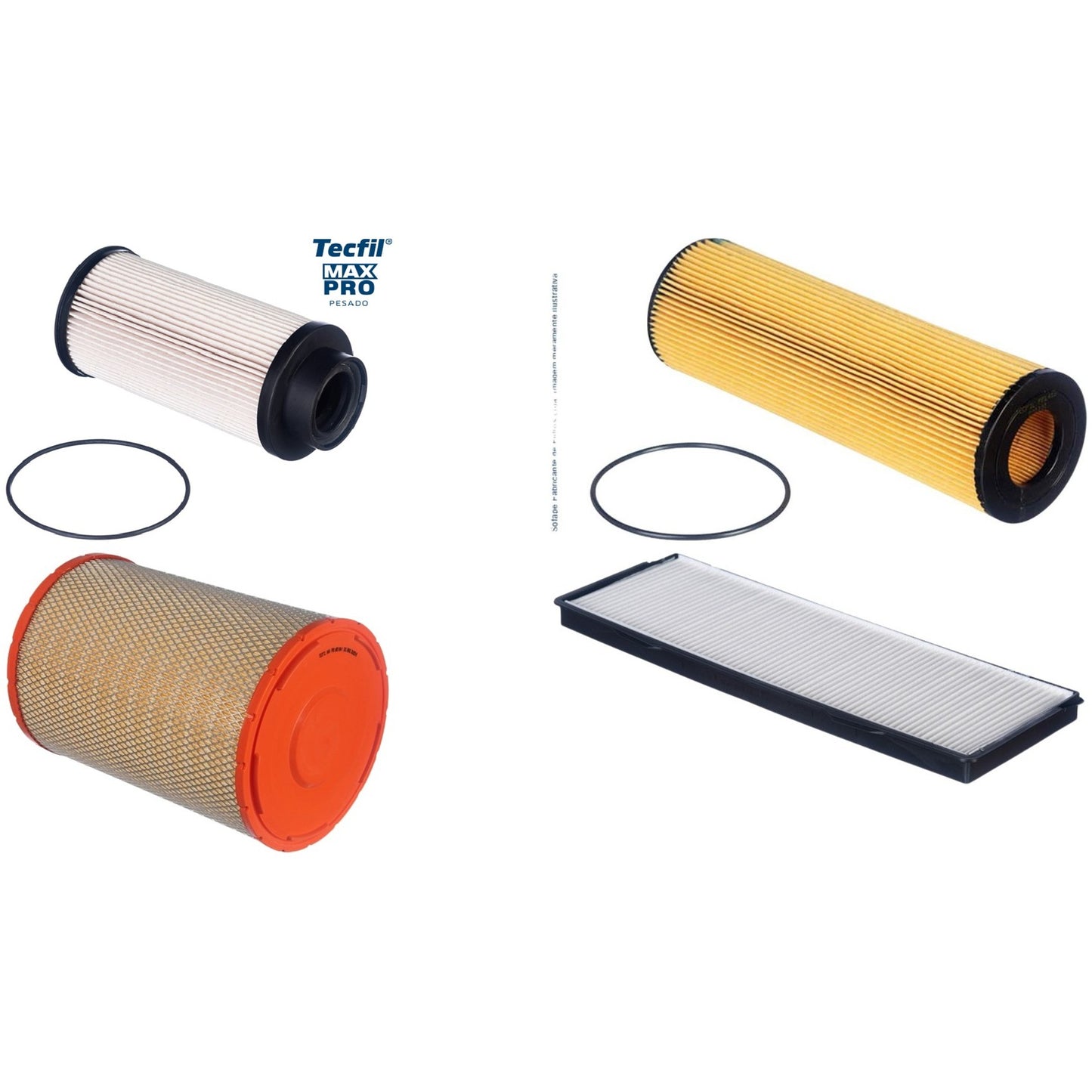 Kit Filtros de Ar do Motor, Óleo, Cabine e Combustível - Tecfil - ACP177 / ARS1184/1 / PEC3024 / PEL415 - (1)