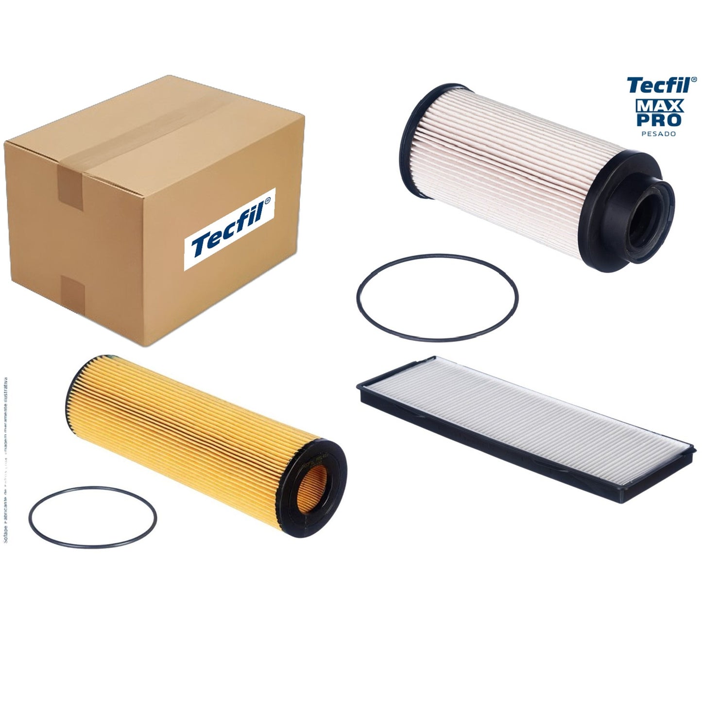 Kit Filtros de Ar do Motor, Óleo, Cabine e Combustível - Tecfil - ACP177 / ASR870 / PEC3024 / PEL415 - (1)