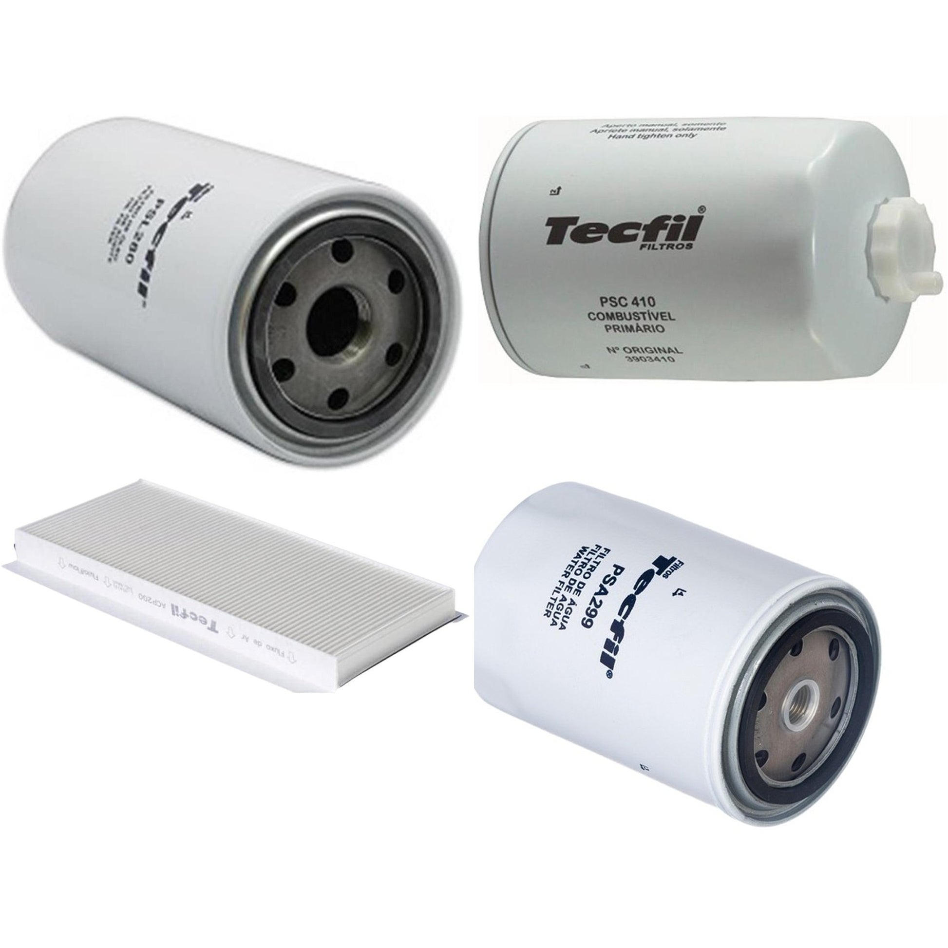 Kit Filtros de Ar do Motor, Óleo, Cabine e Combustível - Tecfil - ACP200 / PSA299 / PSC410 / PSL280 - (1)