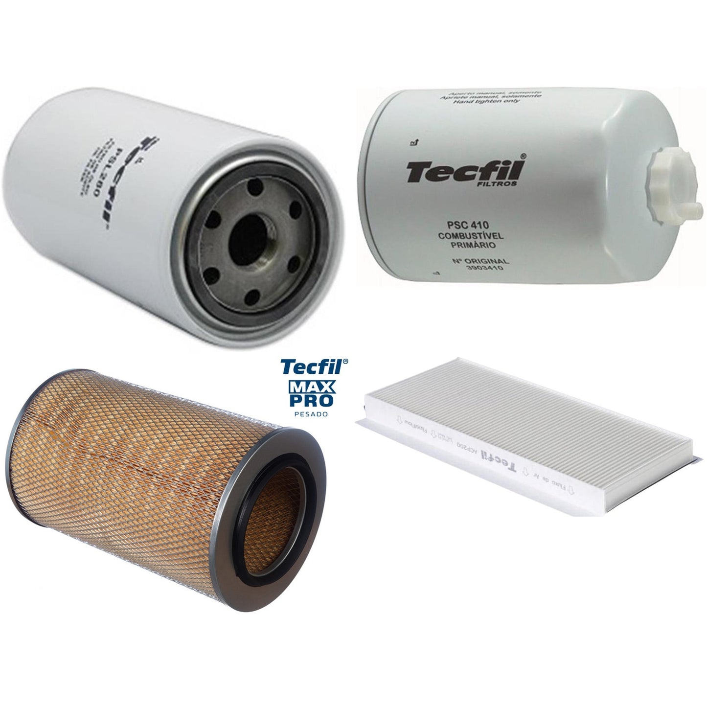 Kit Filtros de Ar do Motor, Óleo, Cabine e Combustível - Tecfil - ACP200 / AP5461 / PSC410 / PSL280 - (1)