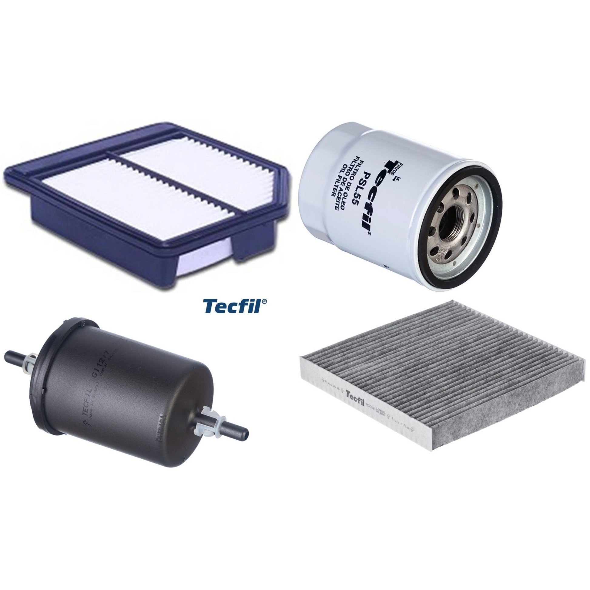 Kit Filtros de Ar do Motor, Óleo, Cabine e Combustível - Tecfil - ACA708 / ARL1034 / GI12/7 / PSL55 - (1)