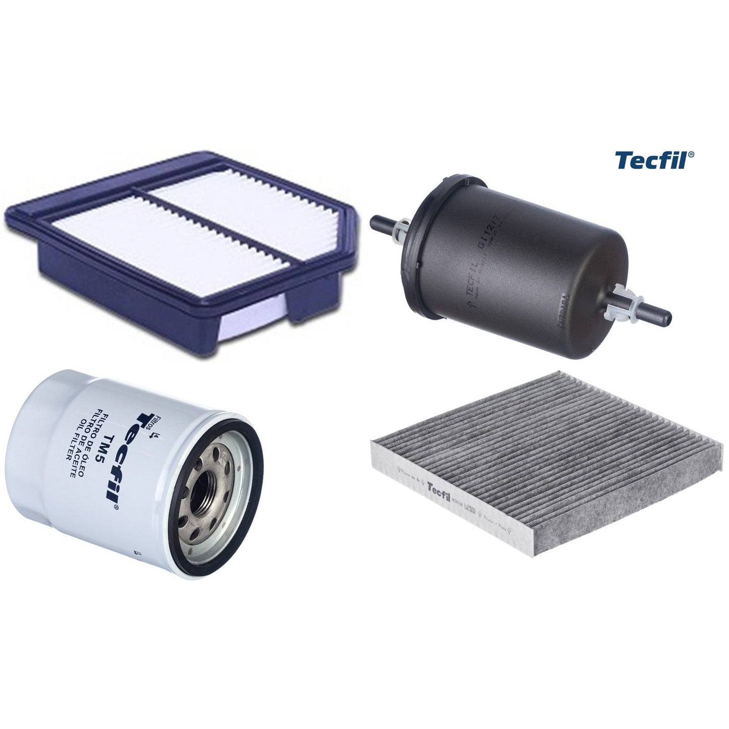 Kit Filtros de Ar do Motor, Óleo, Cabine e Combustível - Tecfil - ACA708 / ARL1034 / GI12/7 / PSL55M-(TM5) - (1)