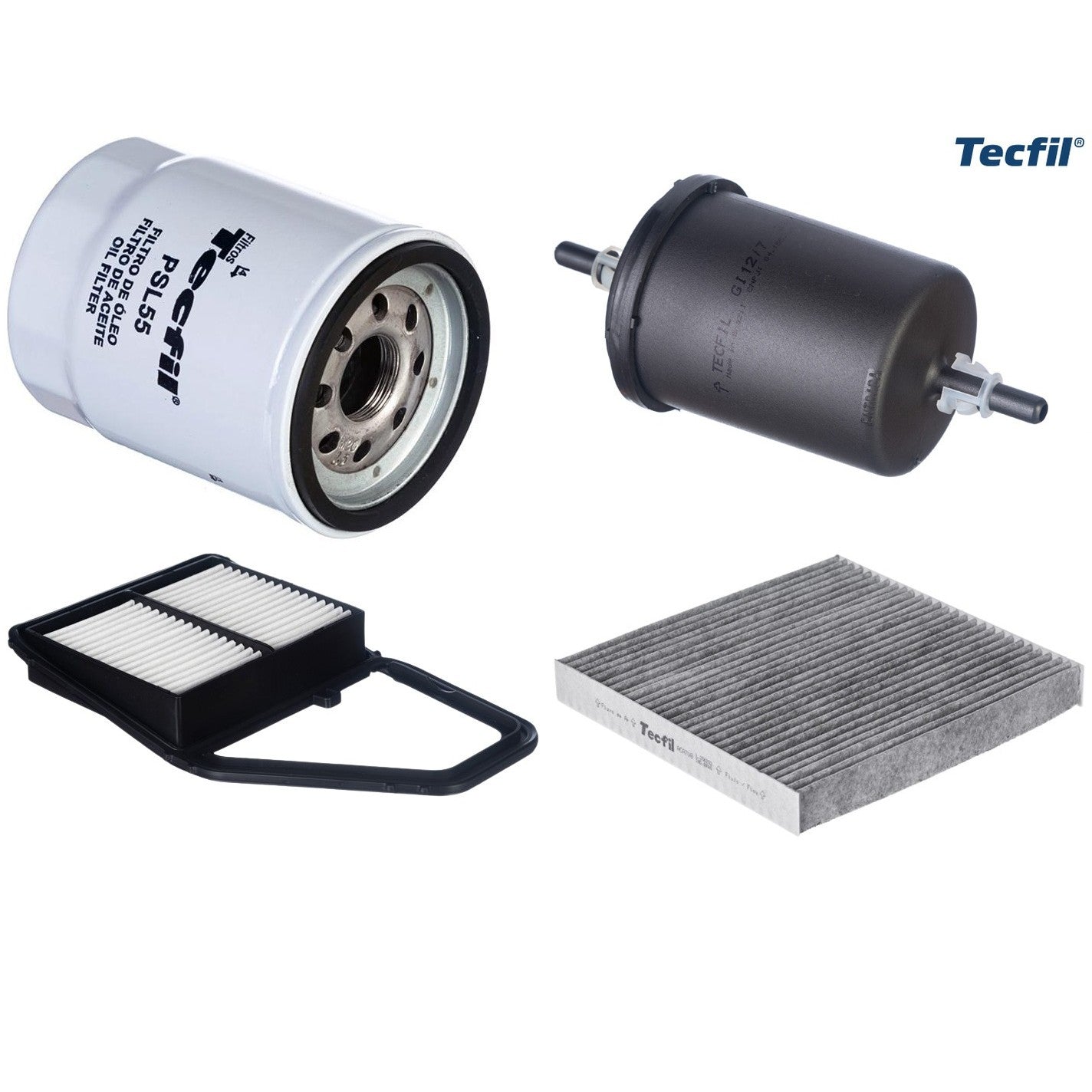 Kit Filtros de Ar do Motor, Óleo, Cabine e Combustível - Tecfil - ACA708 / ARL1032 / GI12/7 / PSL55 - (1)