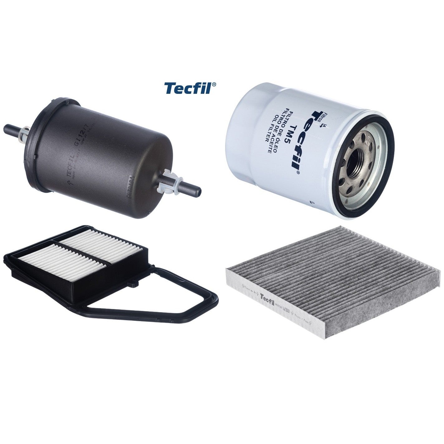 Kit Filtros de Ar do Motor, Óleo, Cabine e Combustível - Tecfil - ACA708 / ARL1032 / GI12/7 / PSL55M-(TM5) - (1)