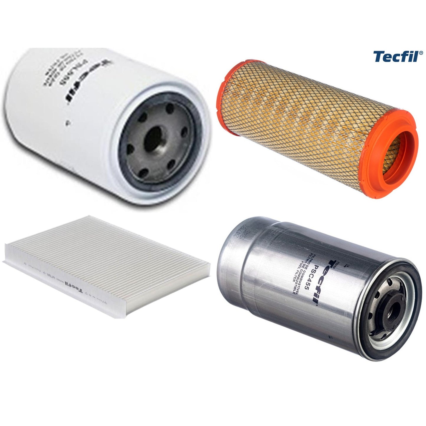 Kit Filtros de Ar do Motor, Óleo, Cabine e Combustível - Tecfil - ACP821 / ARS8234 / PSC455 / PSL655 - (1)