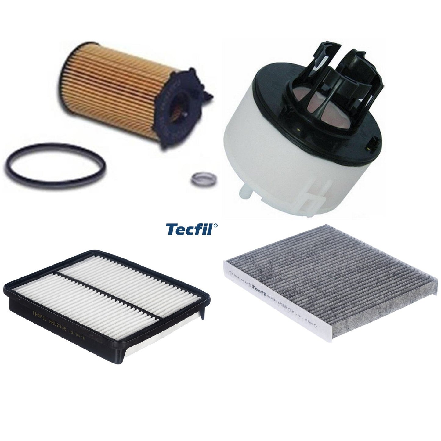 Kit Filtros de Ar do Motor, Óleo, Cabine e Combustível - Tecfil - ACA981 / ARL2336 / FBT2365 / PEL722 - (1)