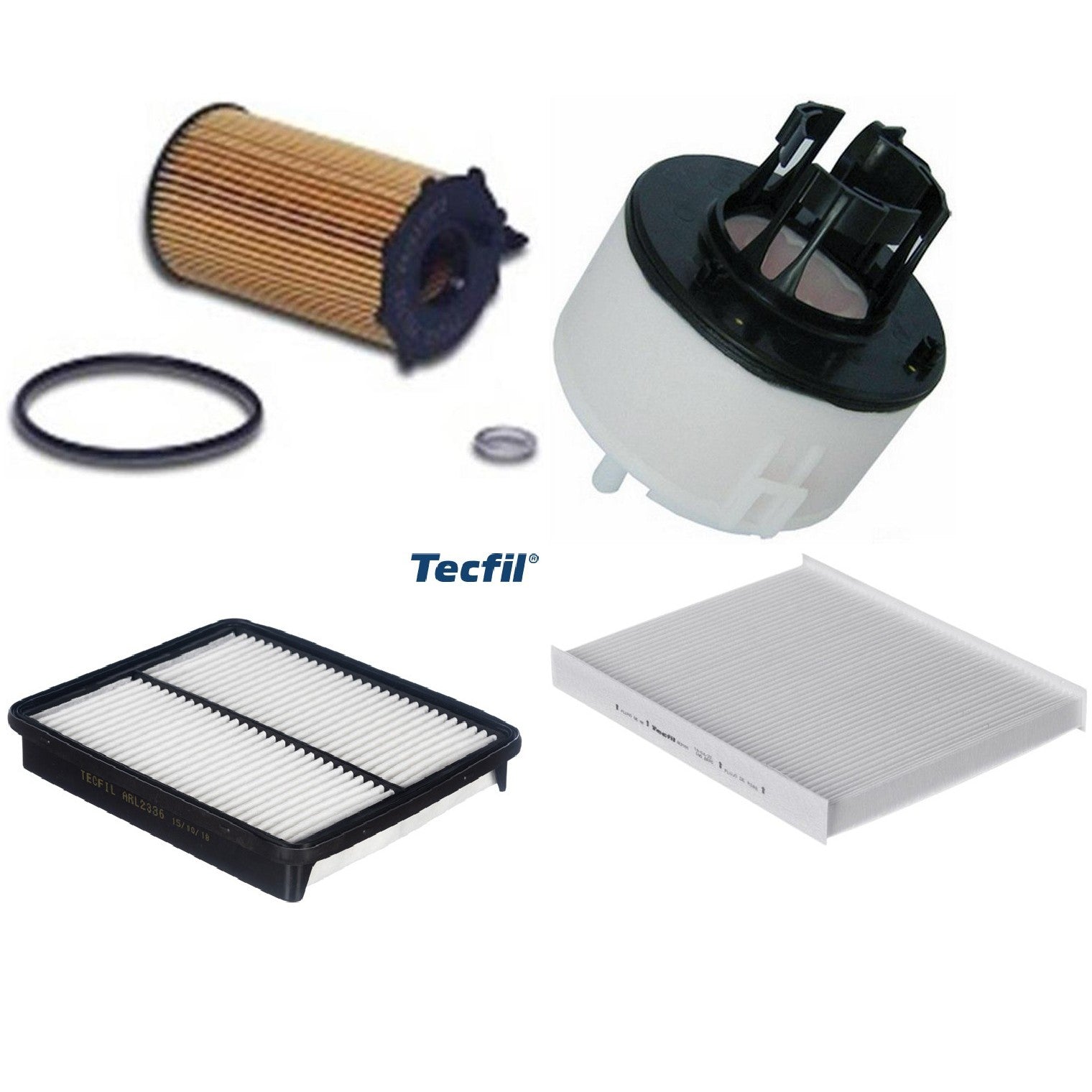Kit Filtros de Ar do Motor, Óleo, Cabine e Combustível - Tecfil - ACP981 / ARL2336 / FBT2365 / PEL722 - (1)