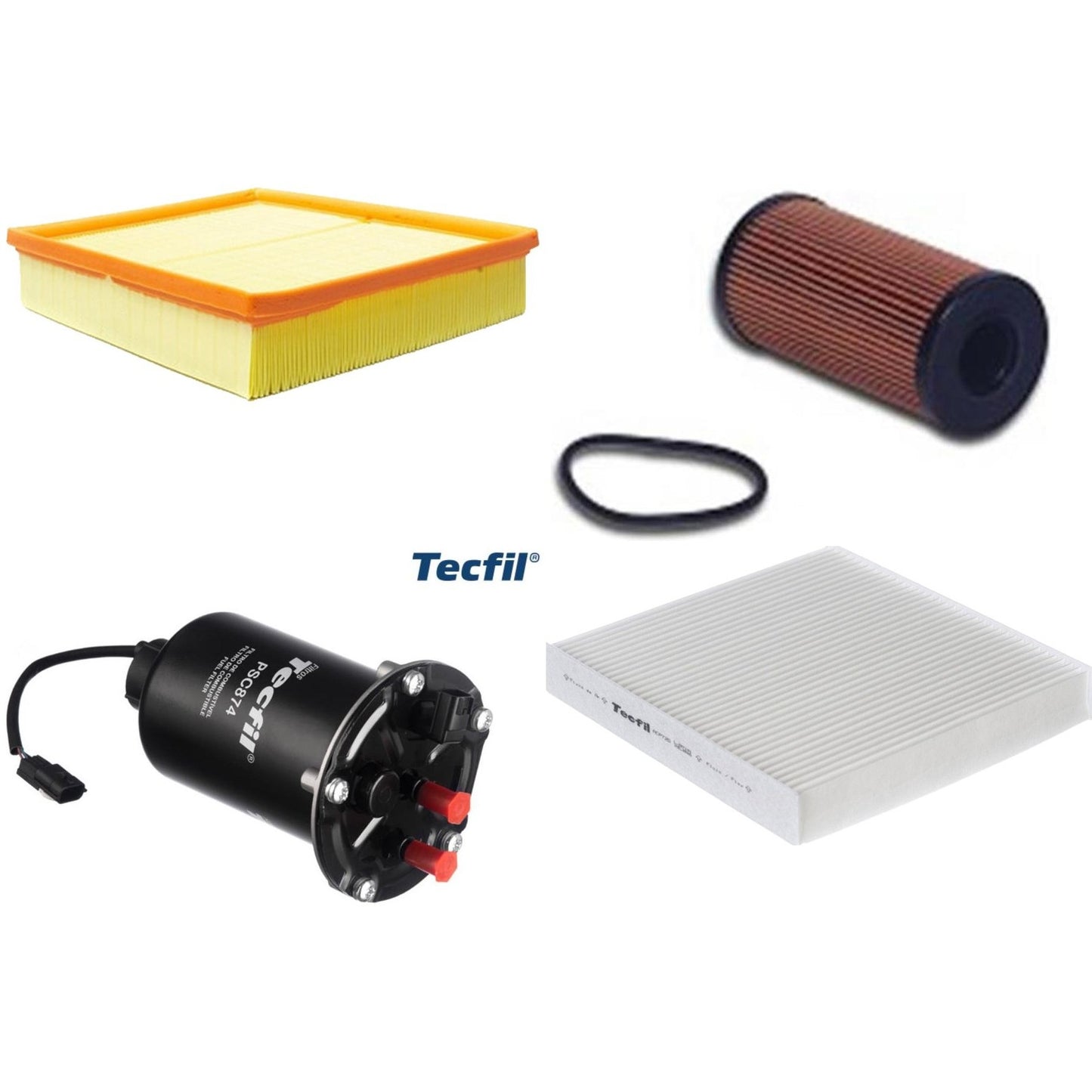 Kit Filtros de Ar do Motor, Óleo, Cabine e Combustível - Tecfil - ACP725 / ARL1653 / PEL675 / PSC874 - (1)