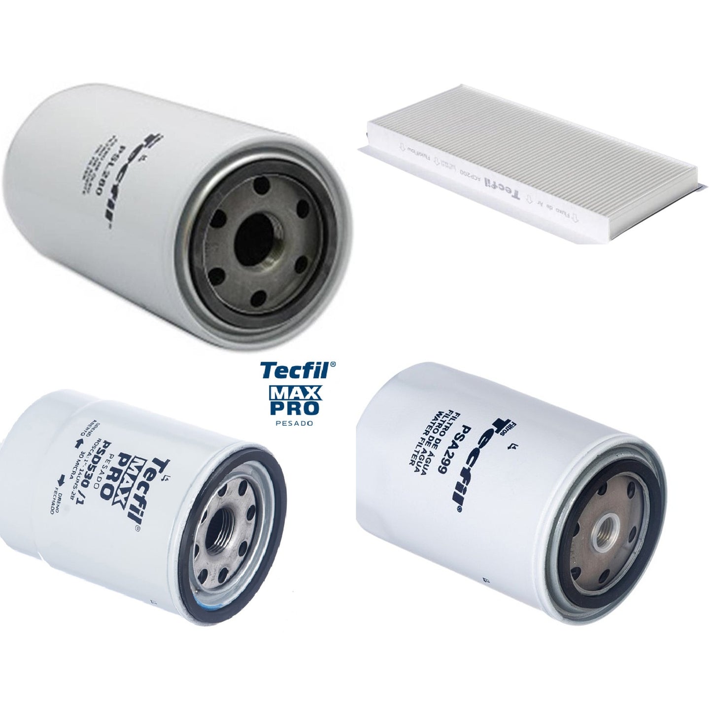Kit Filtros de Ar do Motor, Óleo, Cabine e Combustível - Tecfil - ACP200 / PSA299 / PSD530/1 / PSL280 - (1)