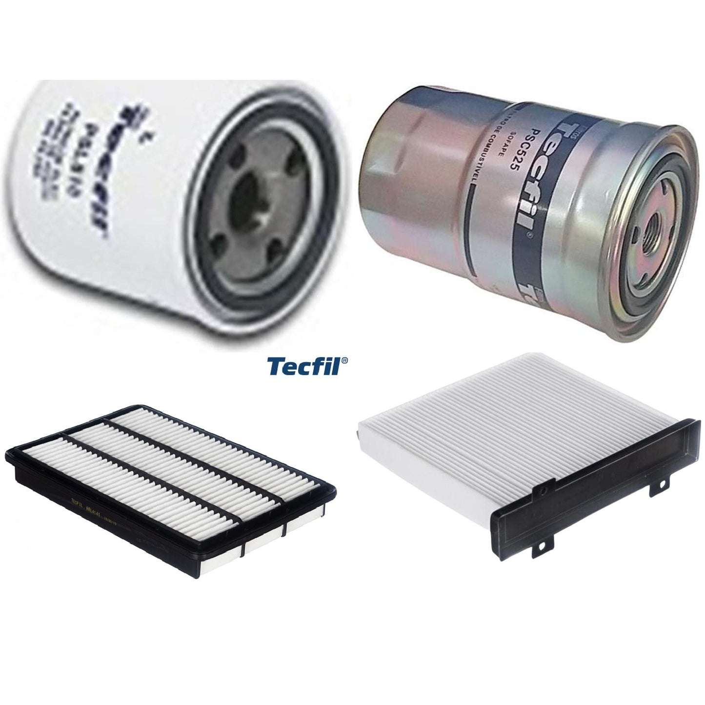 Kit Filtros de Ar do Motor, Óleo, Cabine e Combustível - Tecfil - ACP484 / ARL4145 / PSC525 / PSL818 - (1)