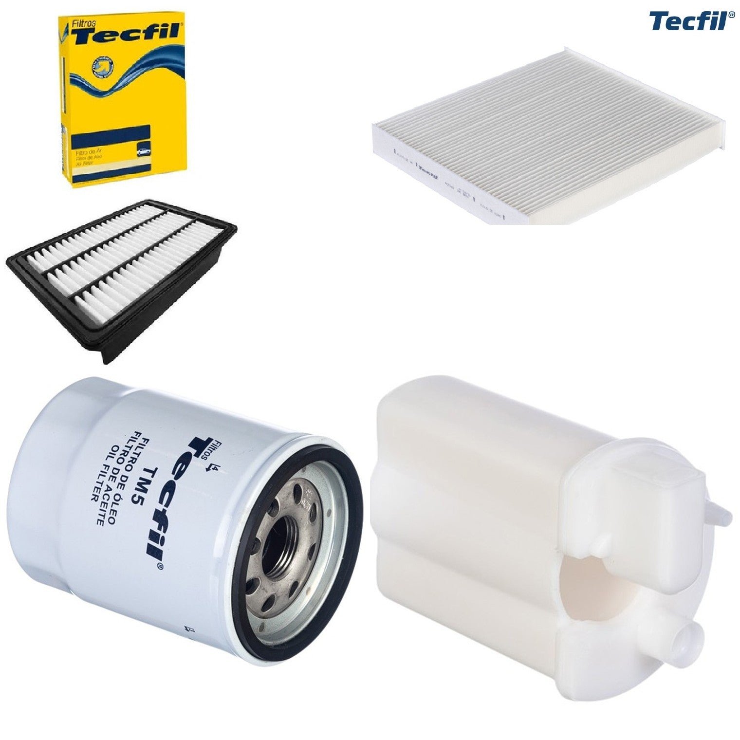 Kit Filtro de Ar, Combustível, Óleo e Ar Condicionado - Tecfil - ACP985 / ARL2332 / FBT2350 / PSL55M-(TM5) - (1)